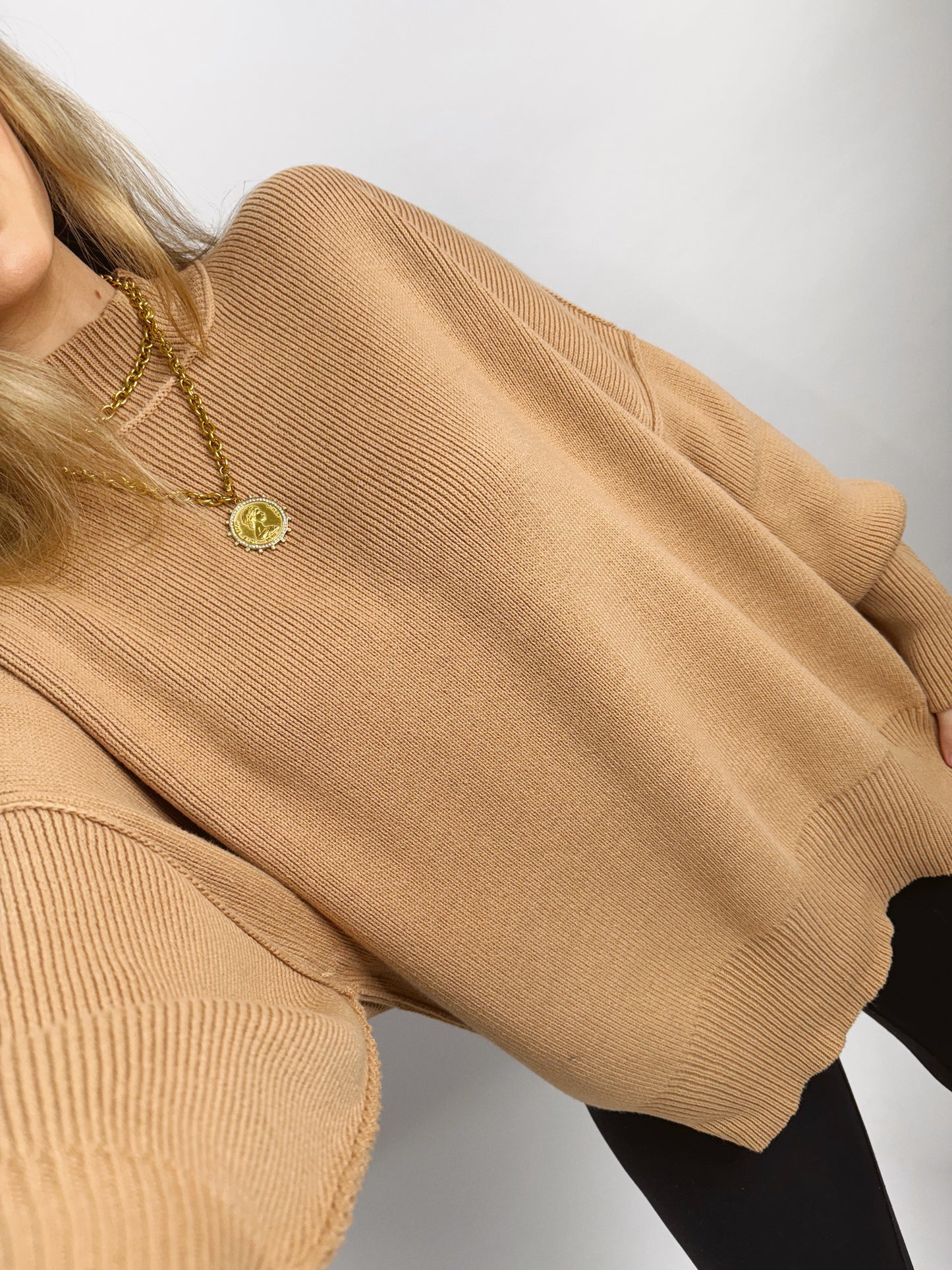 The Alice | Khaki Side Slit Sweater