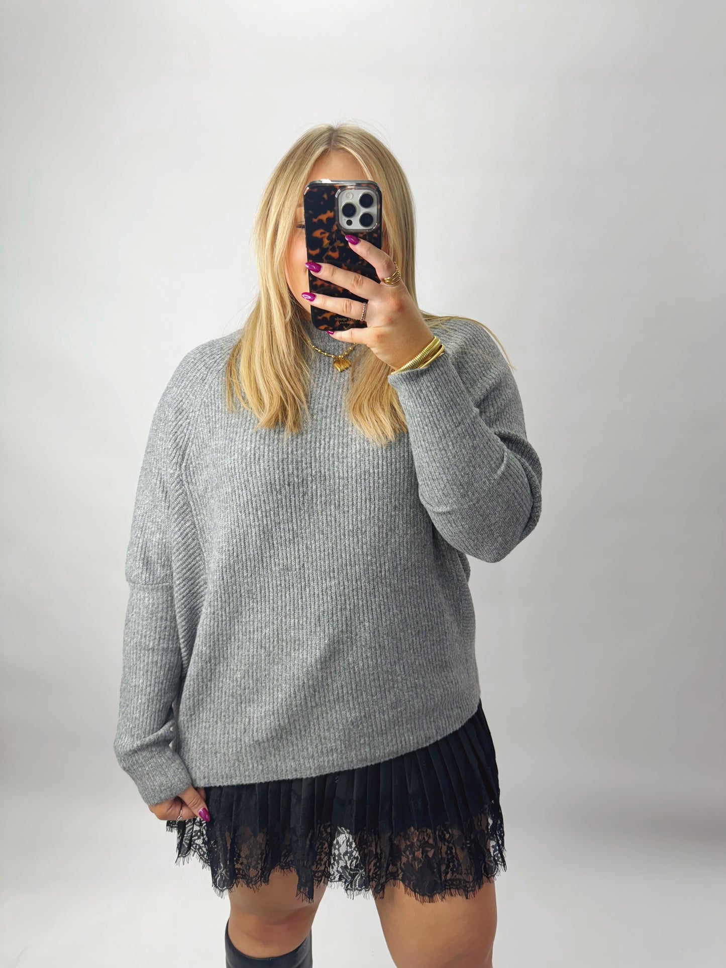 The Blakeley | Lace Trim Skirt
