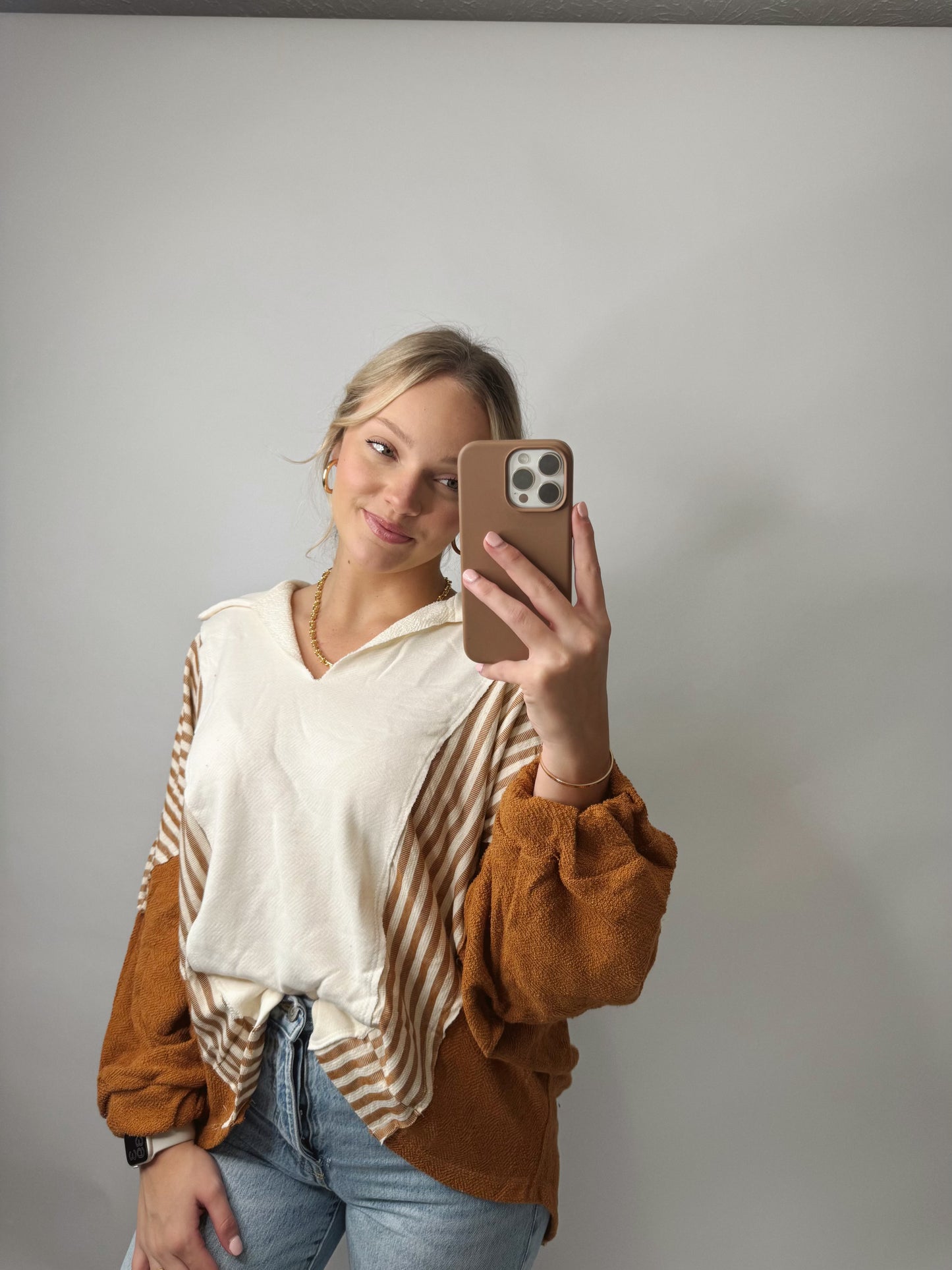 The Carmen | Oversized V Neck Top