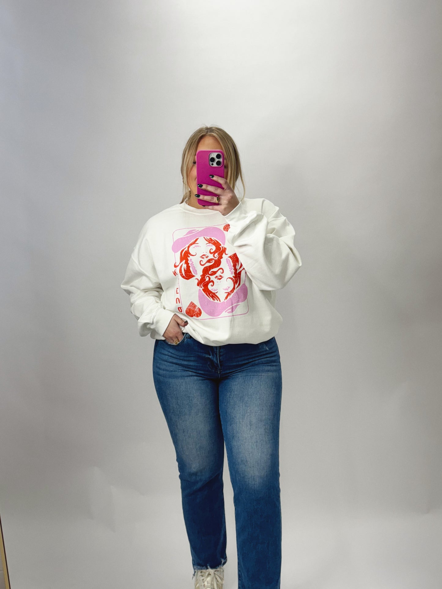 WESTERN QUEEN | White Sweatshirt