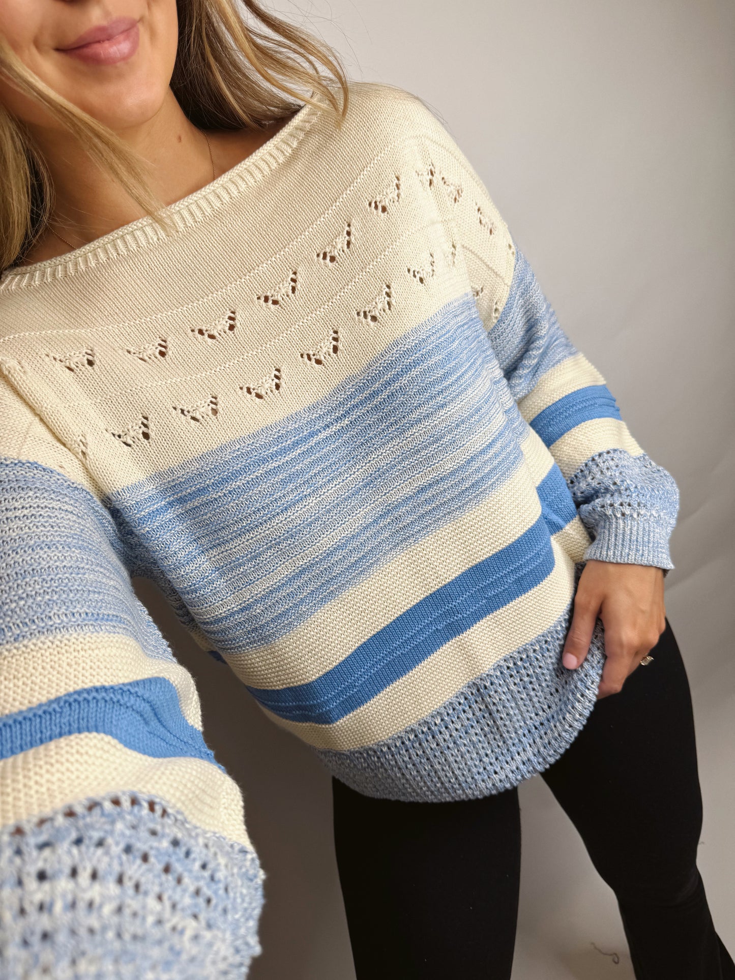 The Raegan | Stripe Knit Sweater