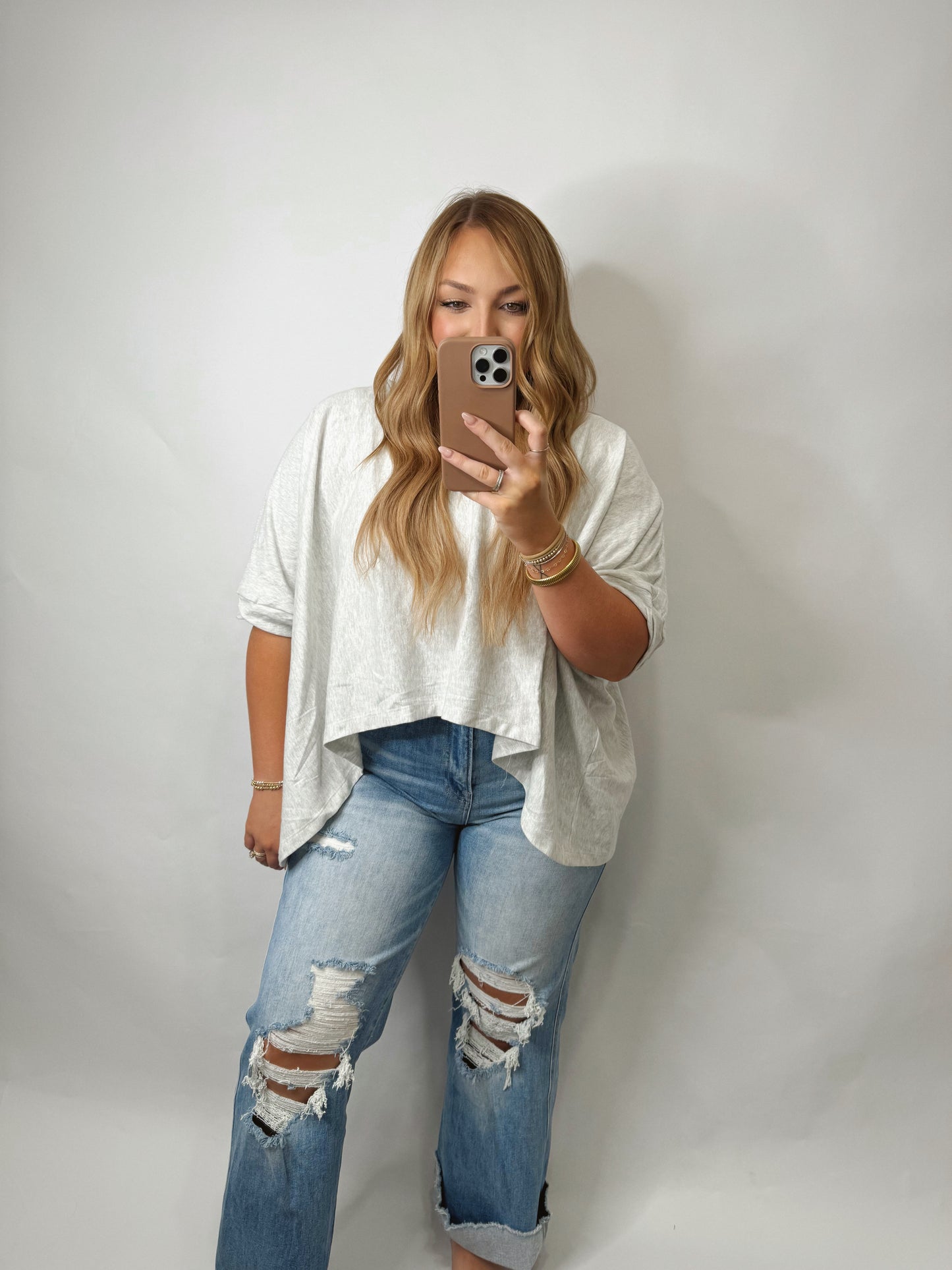The Whitney | Grey Oversized Tee