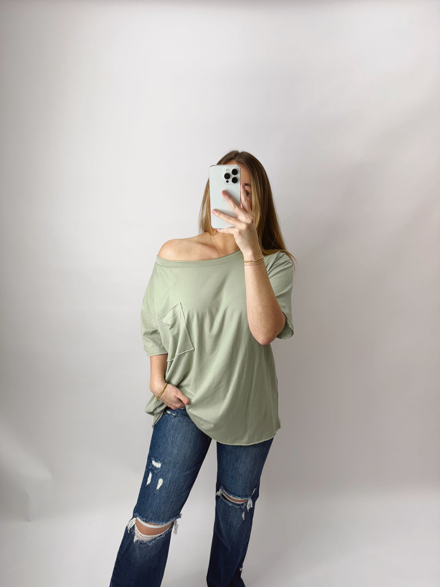 The Doris | Sage Oversized Tee