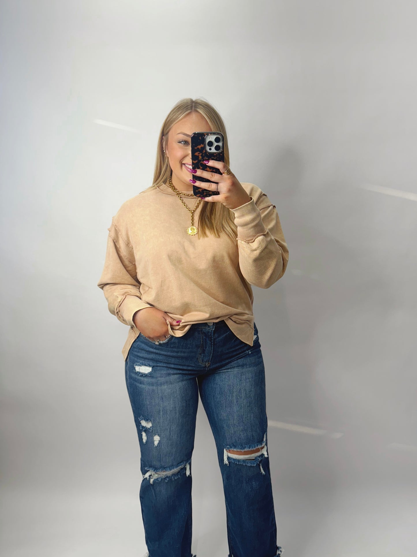 The Macie | Sand Sweatshirt