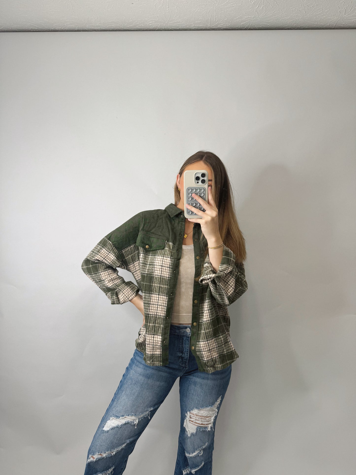 The Sarah | Green Flannel