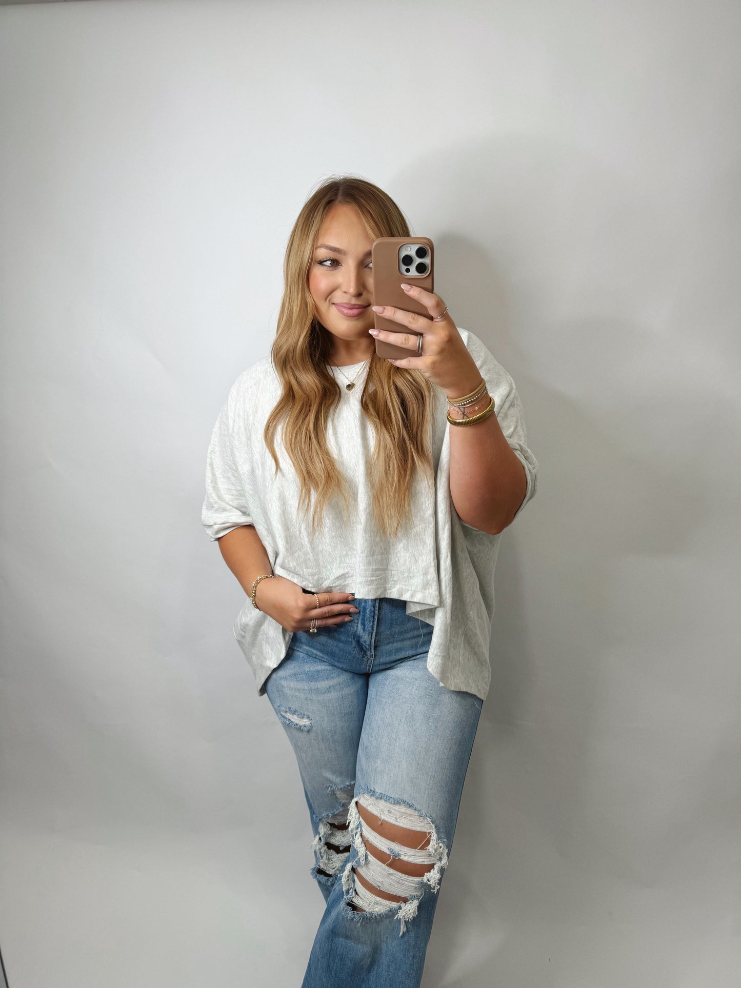 The Whitney | Grey Oversized Tee
