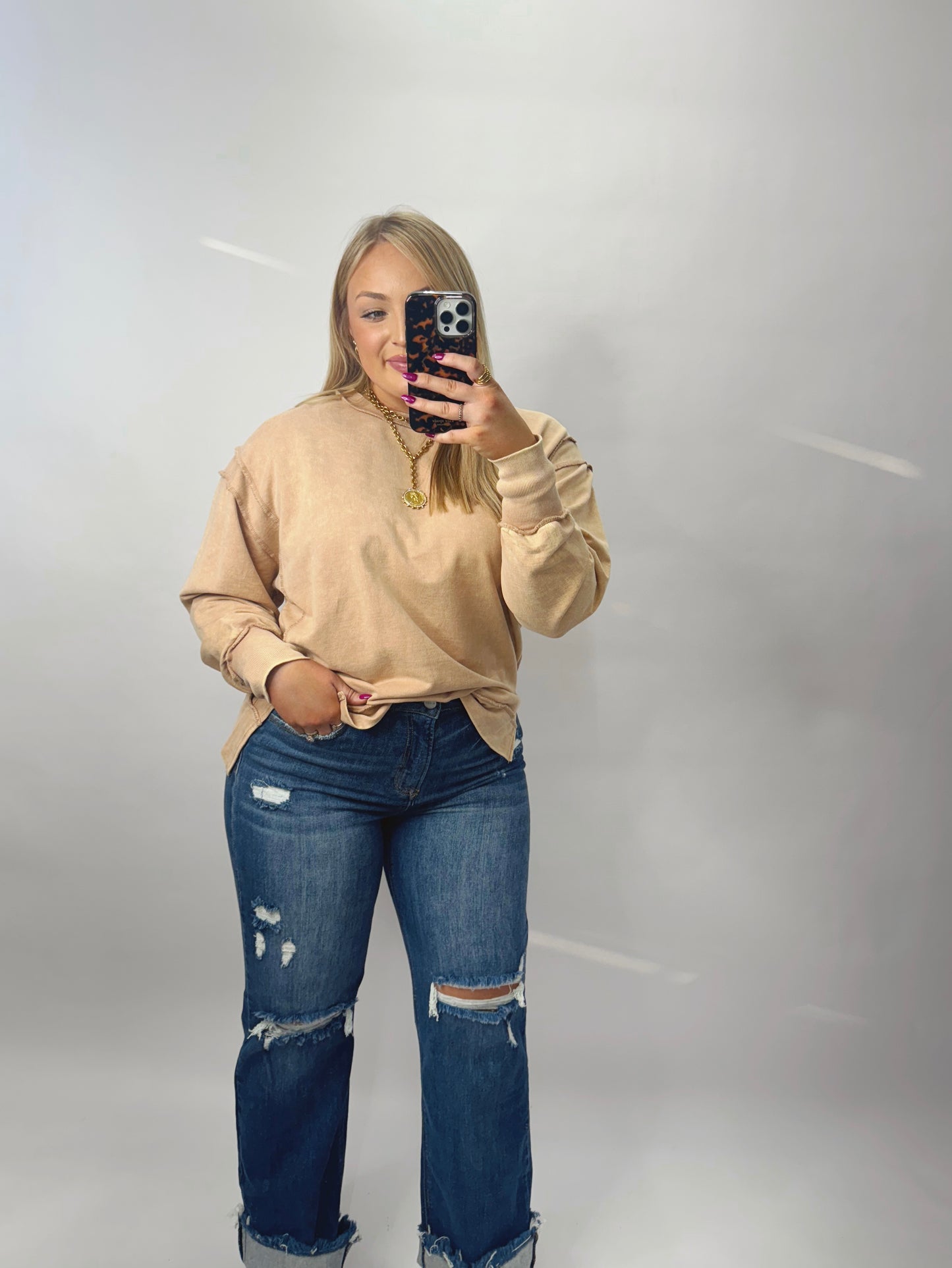 The Macie | Sand Sweatshirt