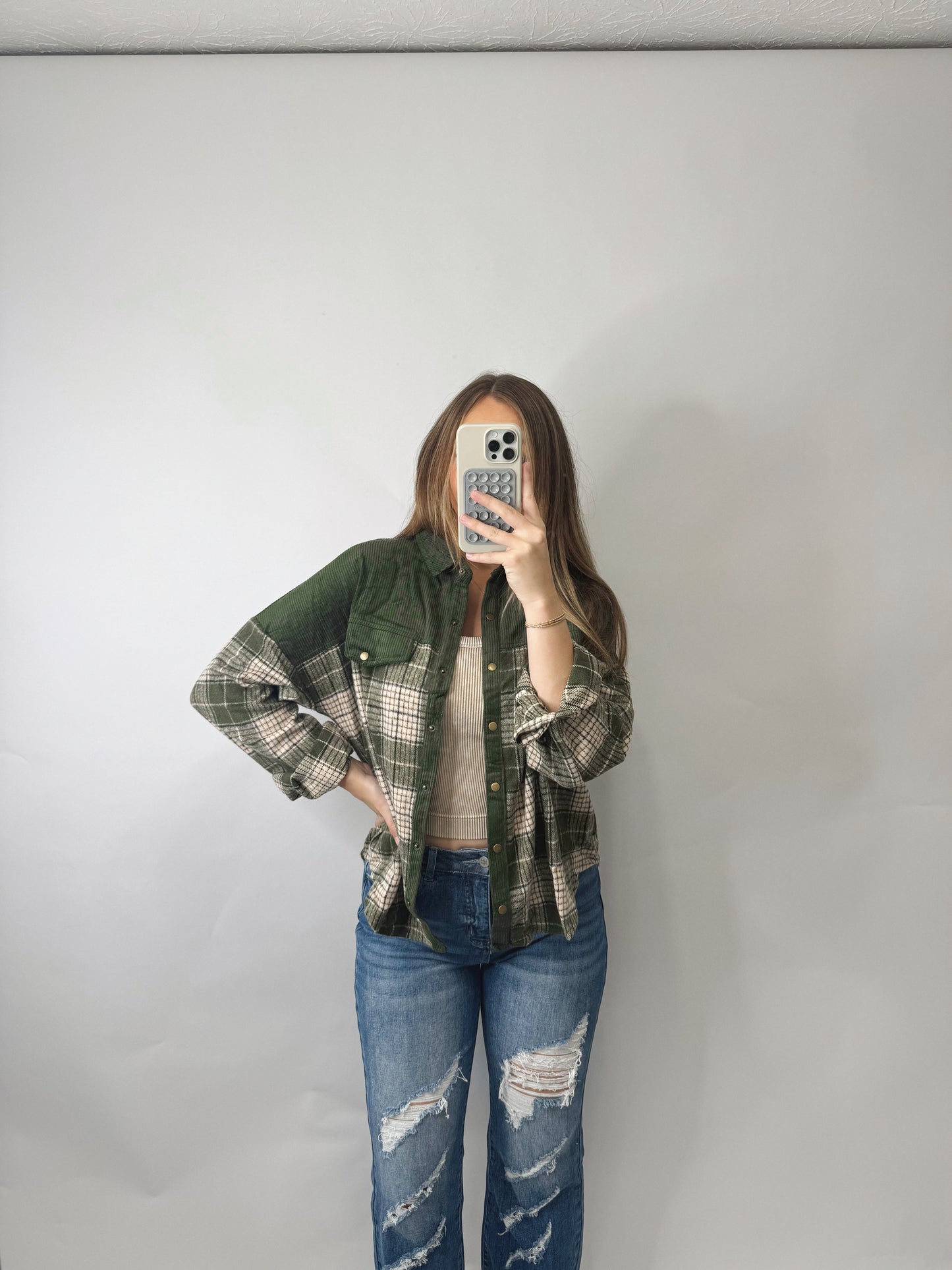 The Sarah | Green Flannel