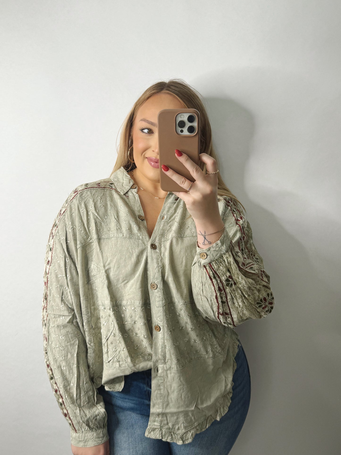 The Erika | Boho Button Up Top