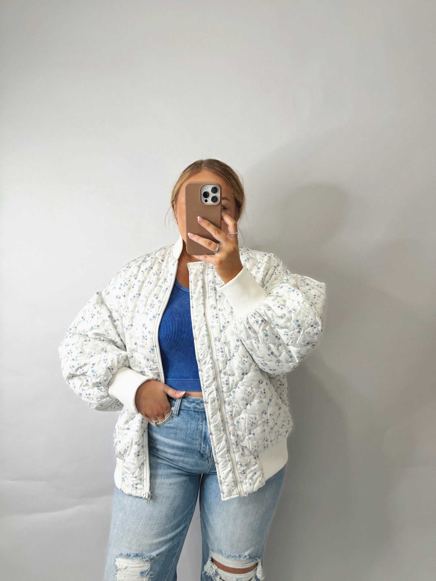 The Ellie | Floral Puffer