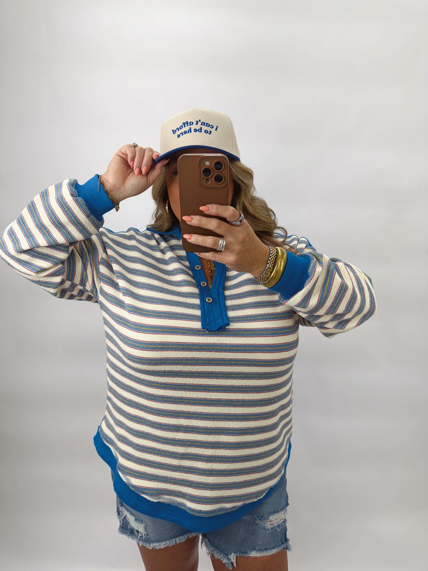 The Alyssa | Blue and White Stripe Top