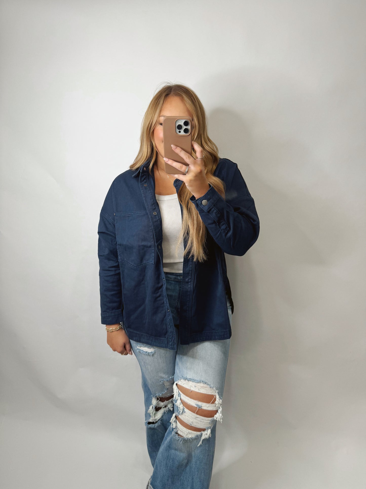 The Celena | Denim Shacket