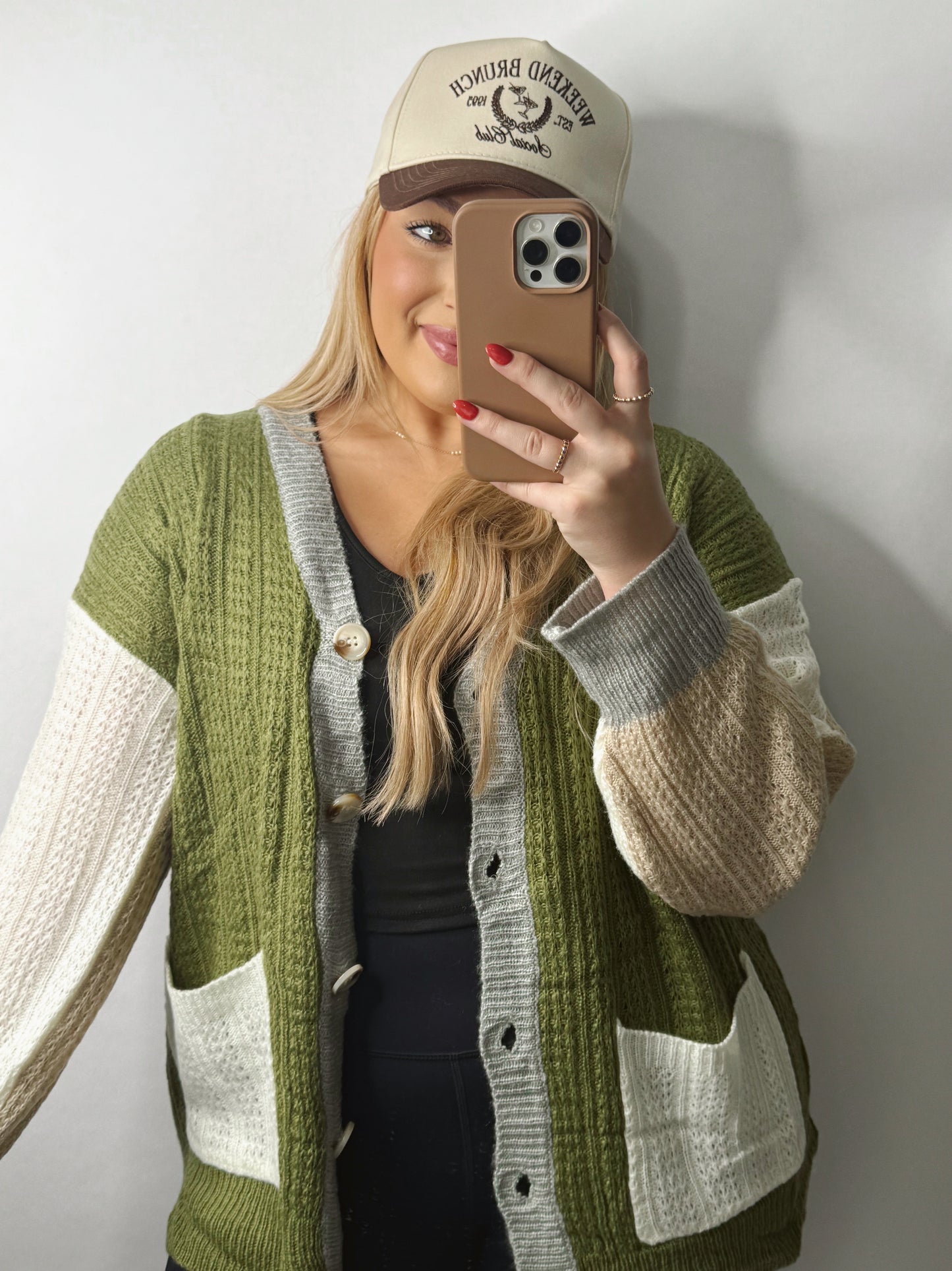 The Aimee | Green Button Up Sweater
