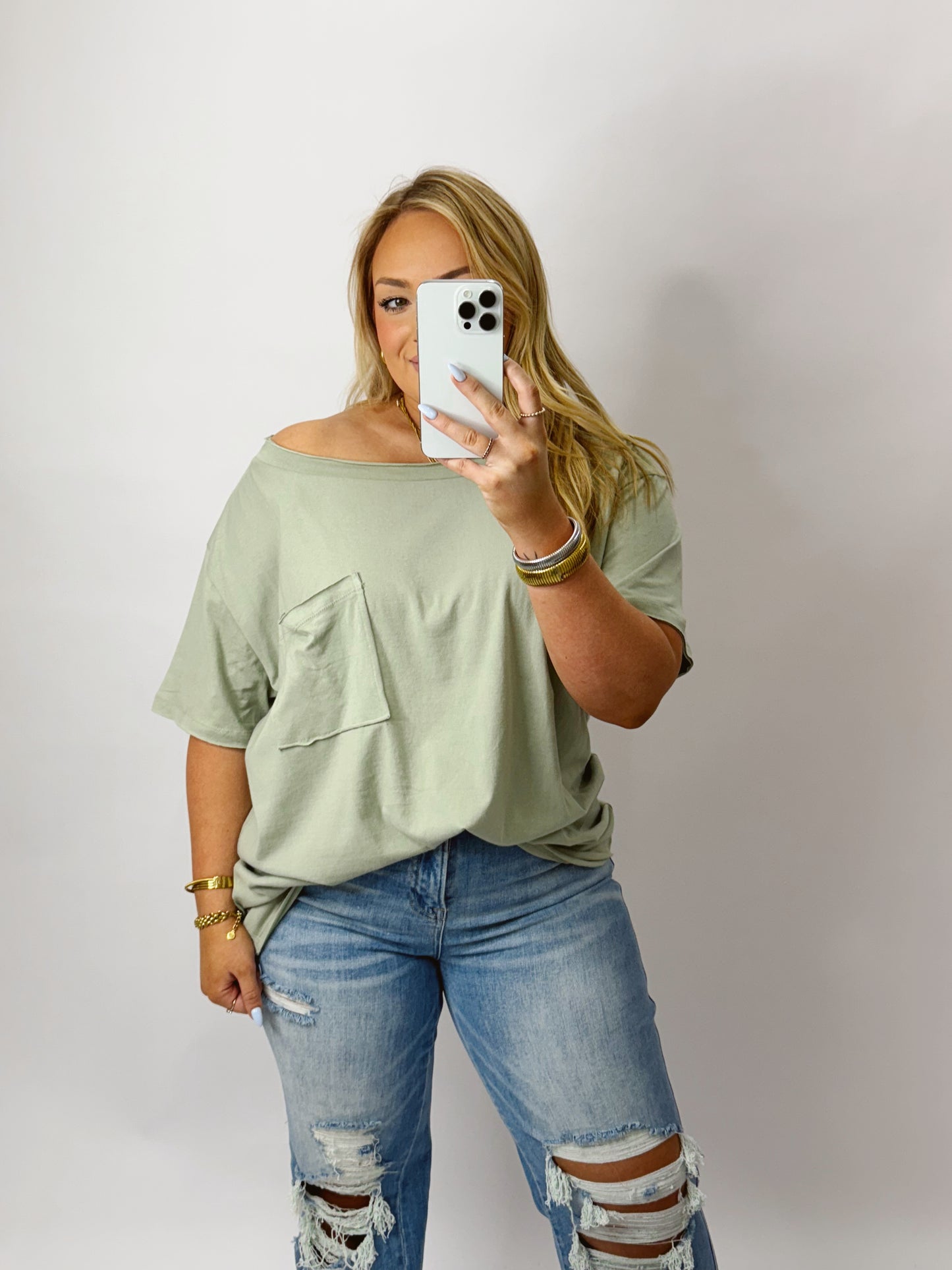 The Doris | Sage Oversized Tee