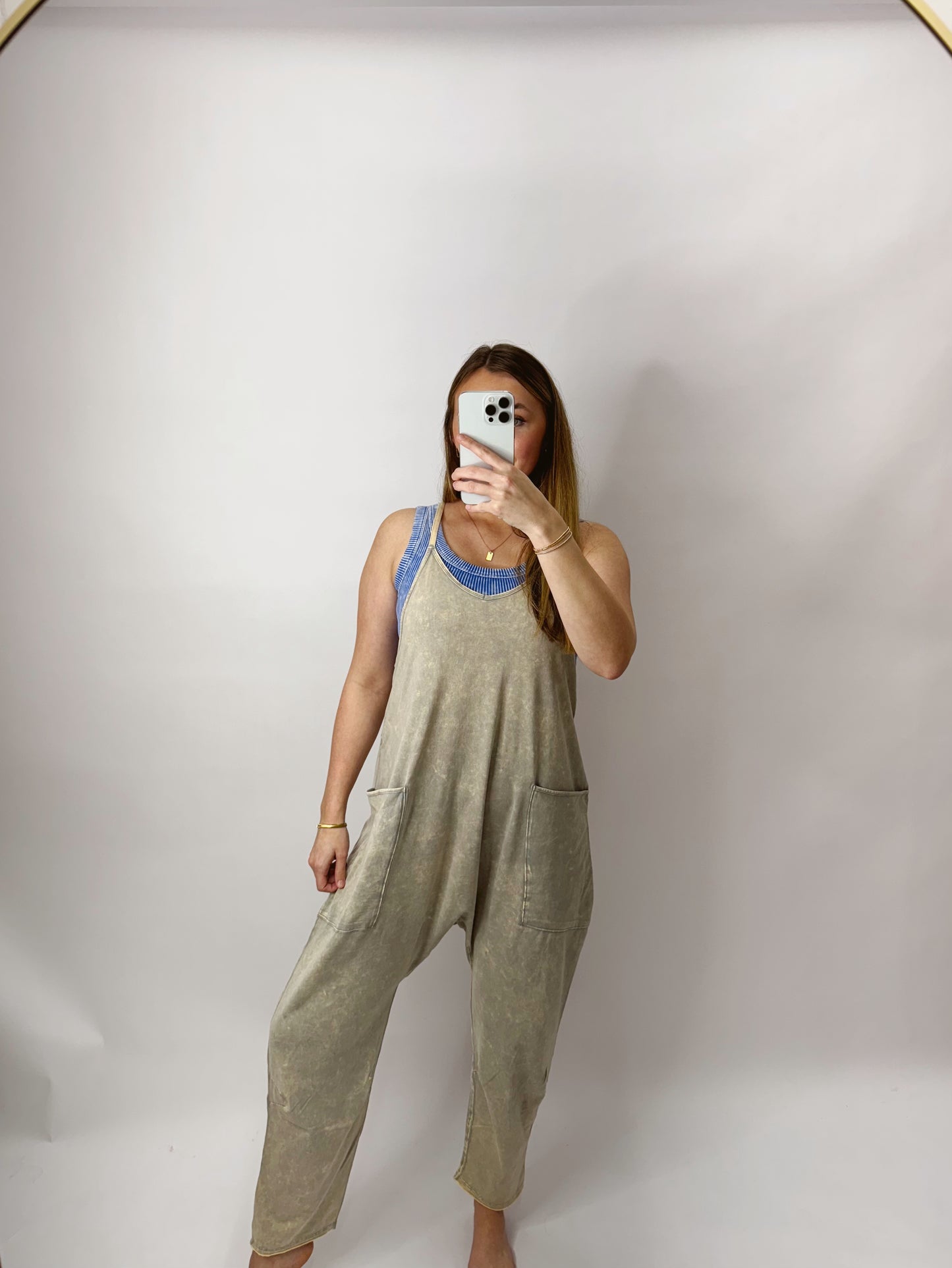 The Rhonda | Stone Wash Oversized Jumpsuit