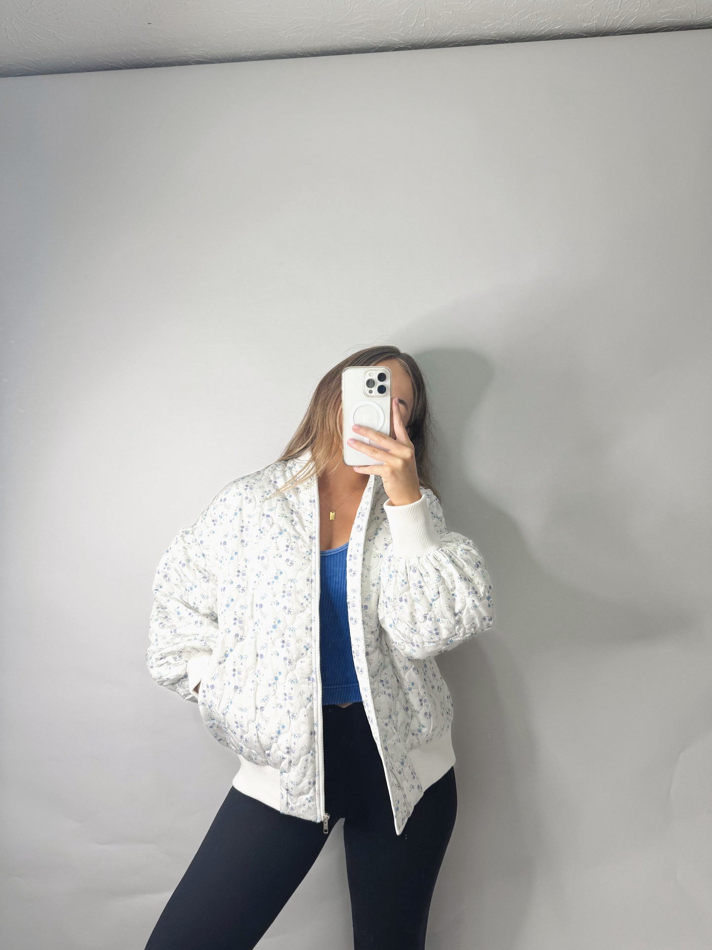 The Ellie | Floral Puffer