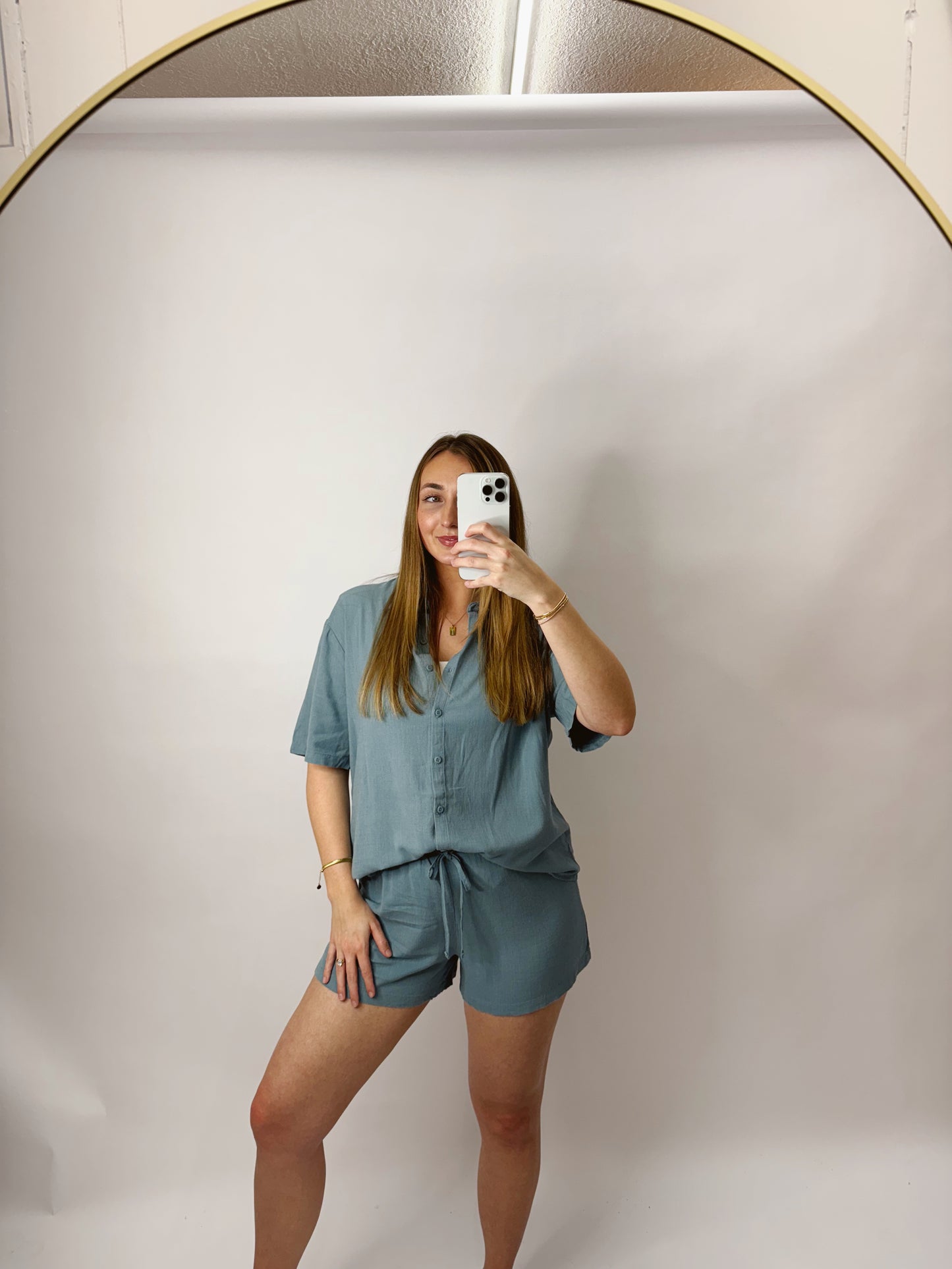The Jennifer | Blue Top and Shorts Set