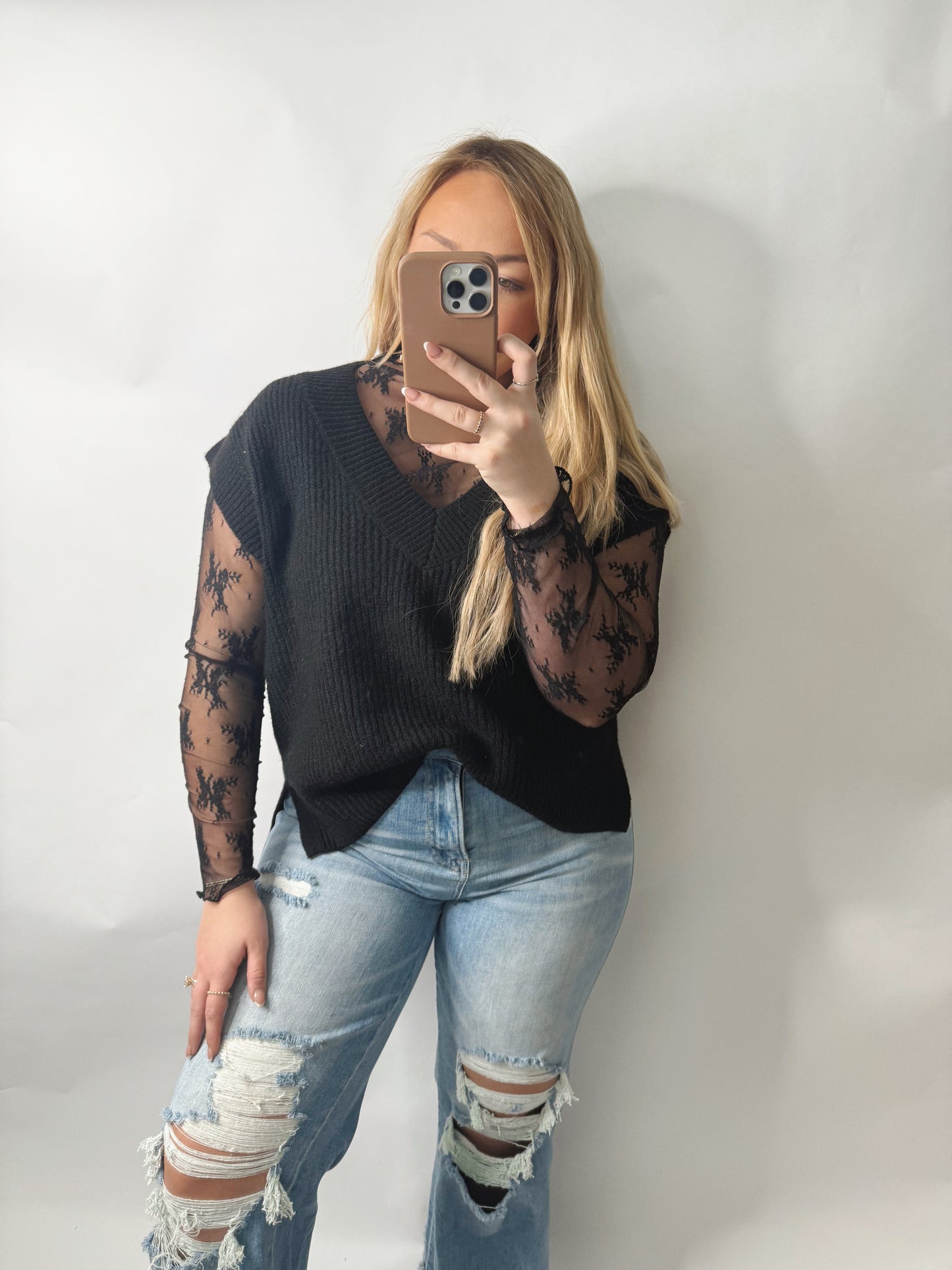 Lace Floral Undershirt | Long Sleeve