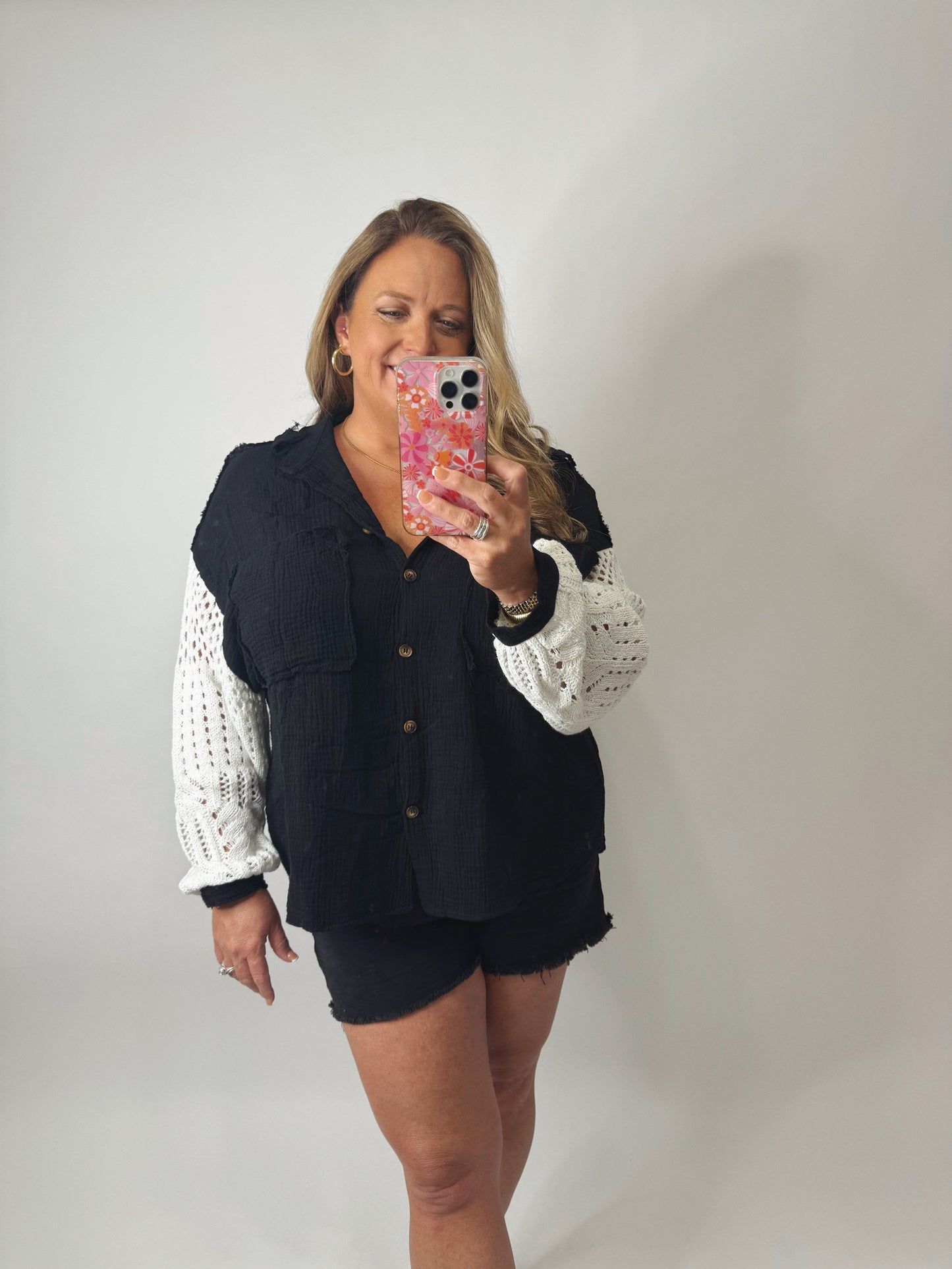The Charlotte | Crochet Button Up