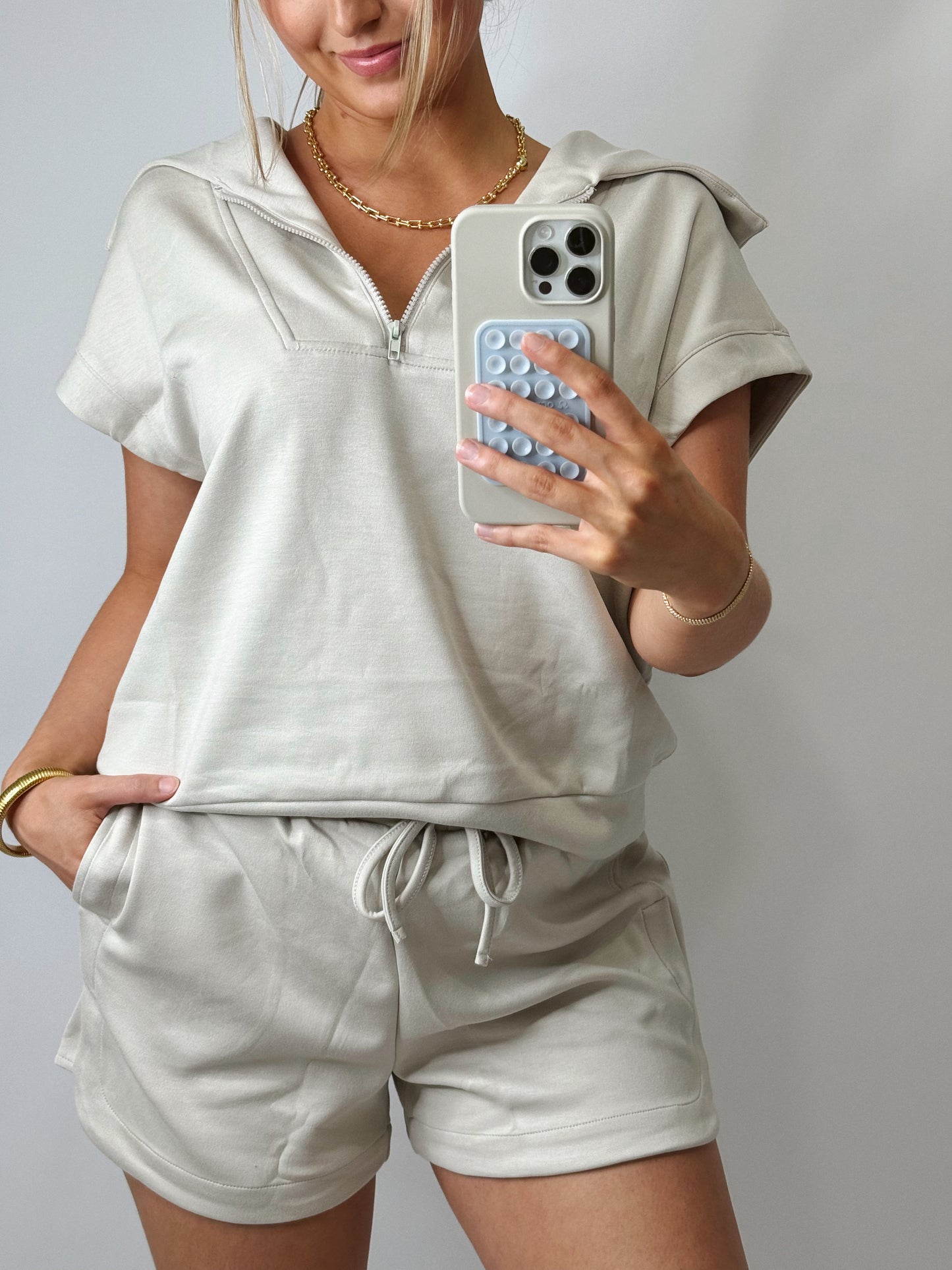 The Amelia | Scuba Top & Shorts Set