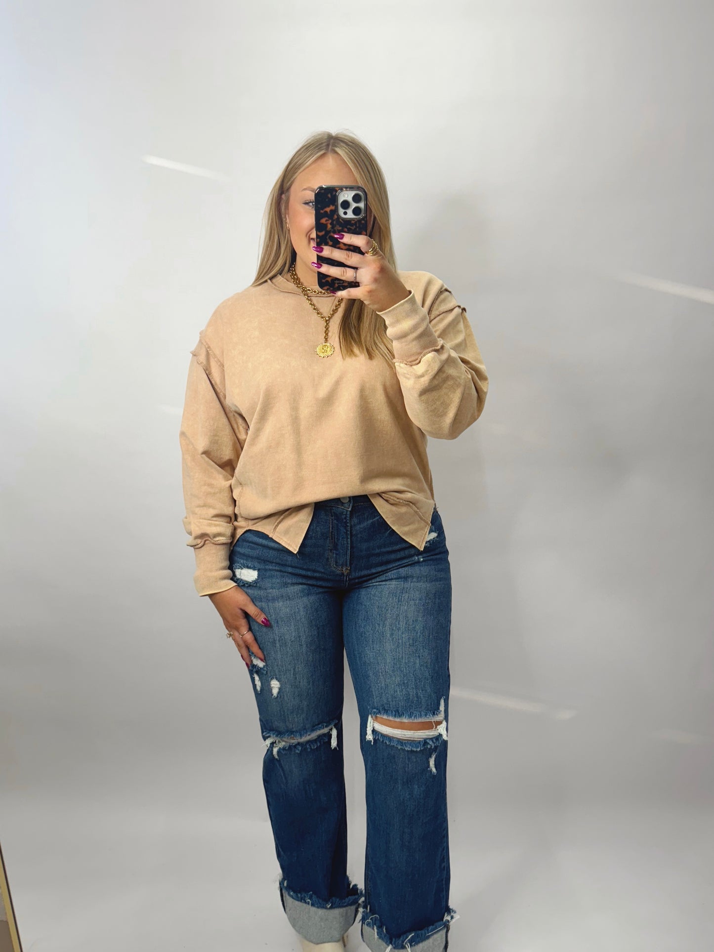 The Macie | Sand Sweatshirt