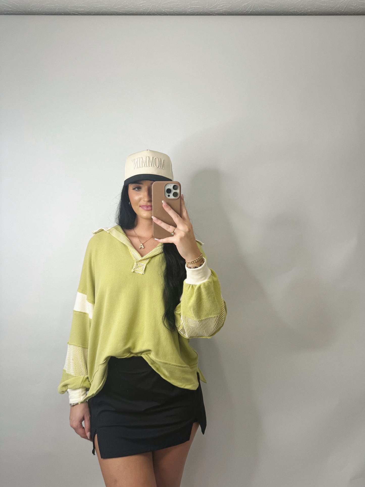 The Lydia | Patchwork Sleeve Top