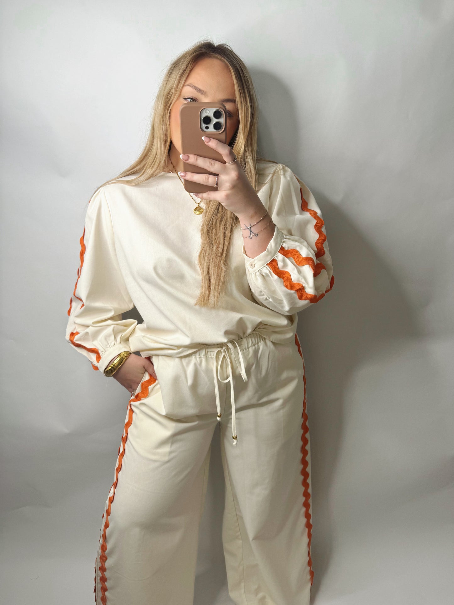 The Mazie | Cream Ric-Rac Set