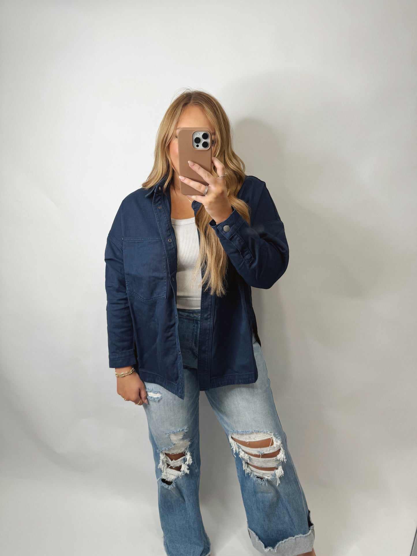 The Celena | Denim Shacket