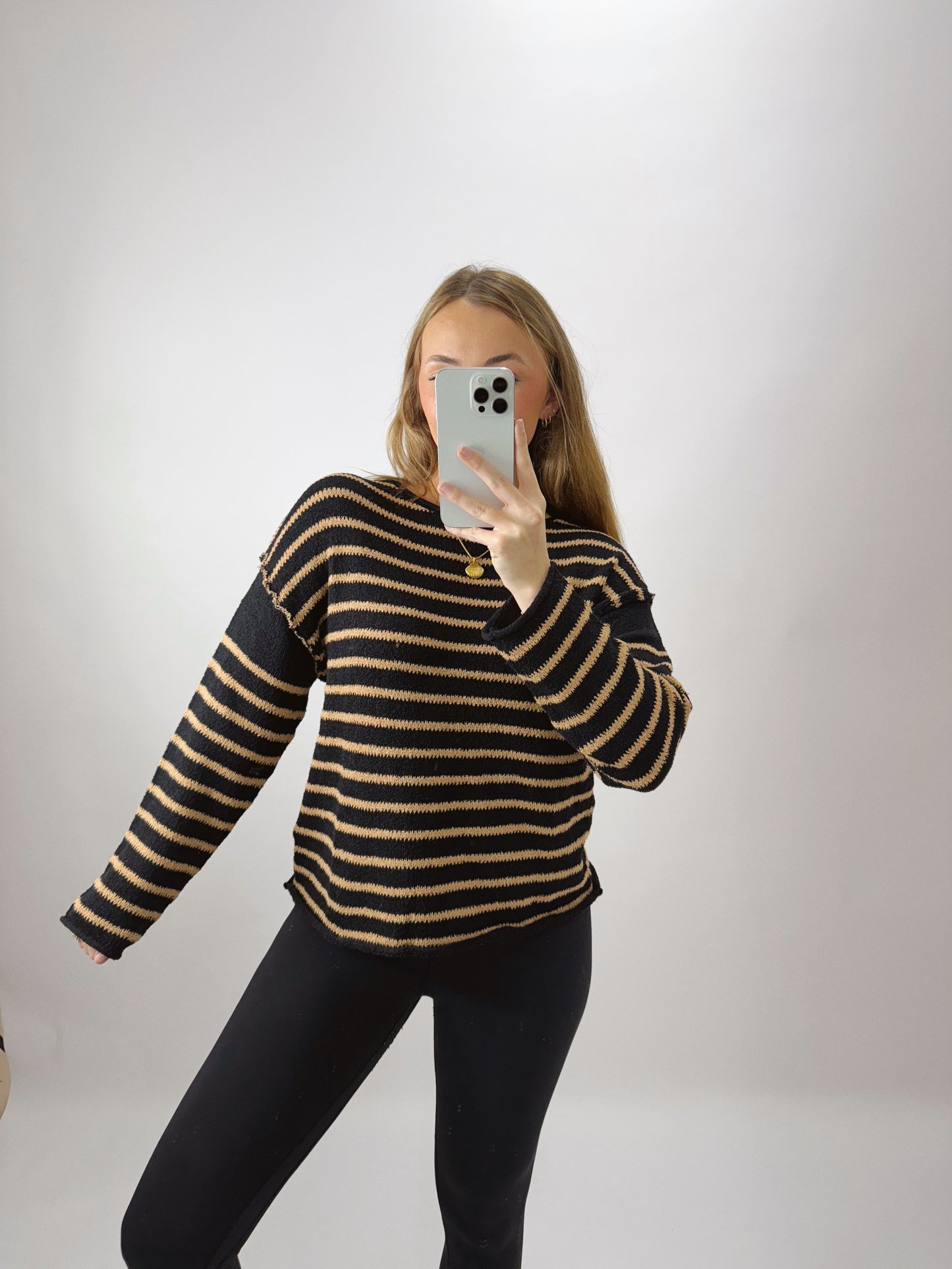 The Parker | Brown and Black Striped Sweater