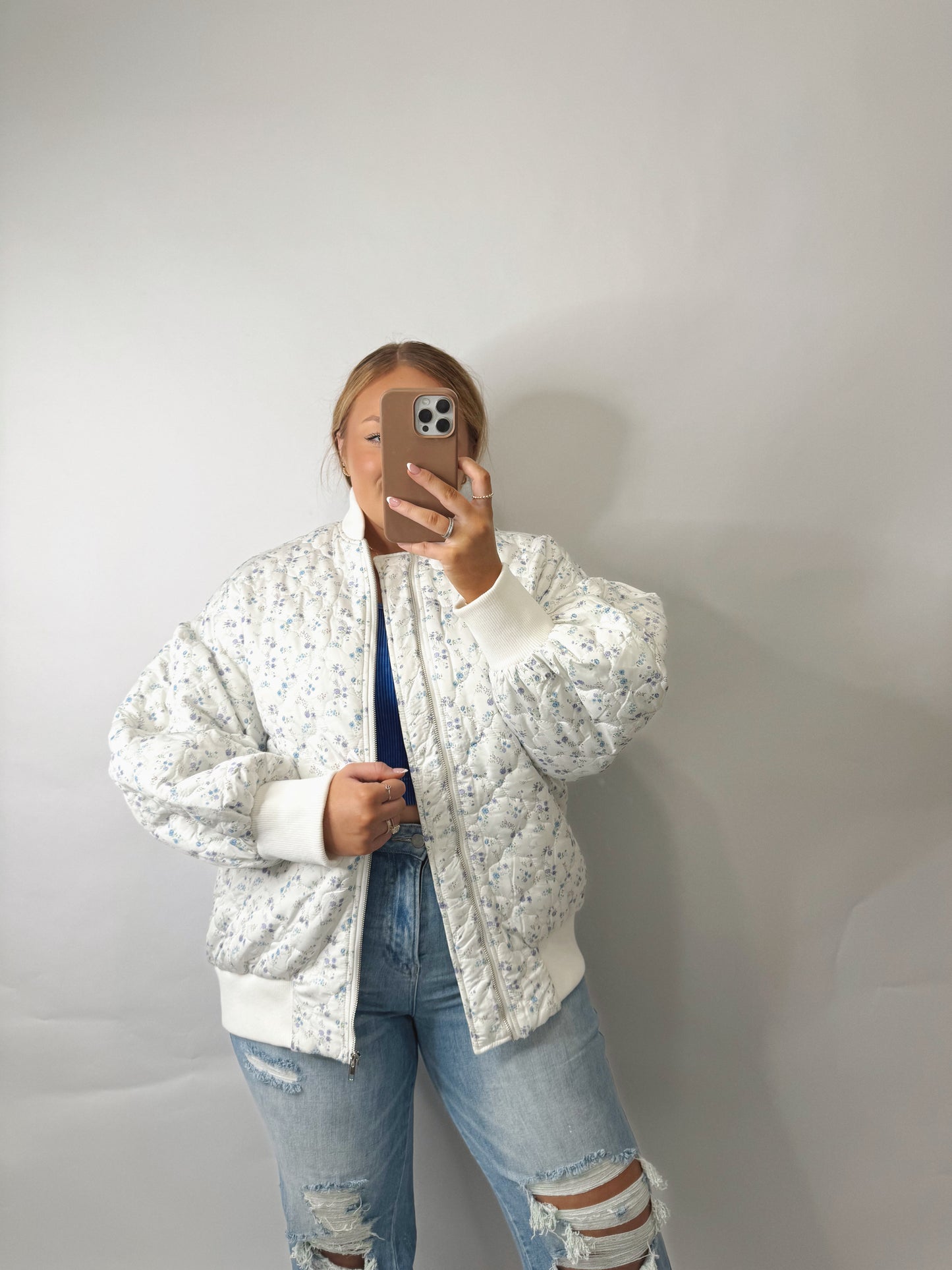 The Ellie | Floral Puffer