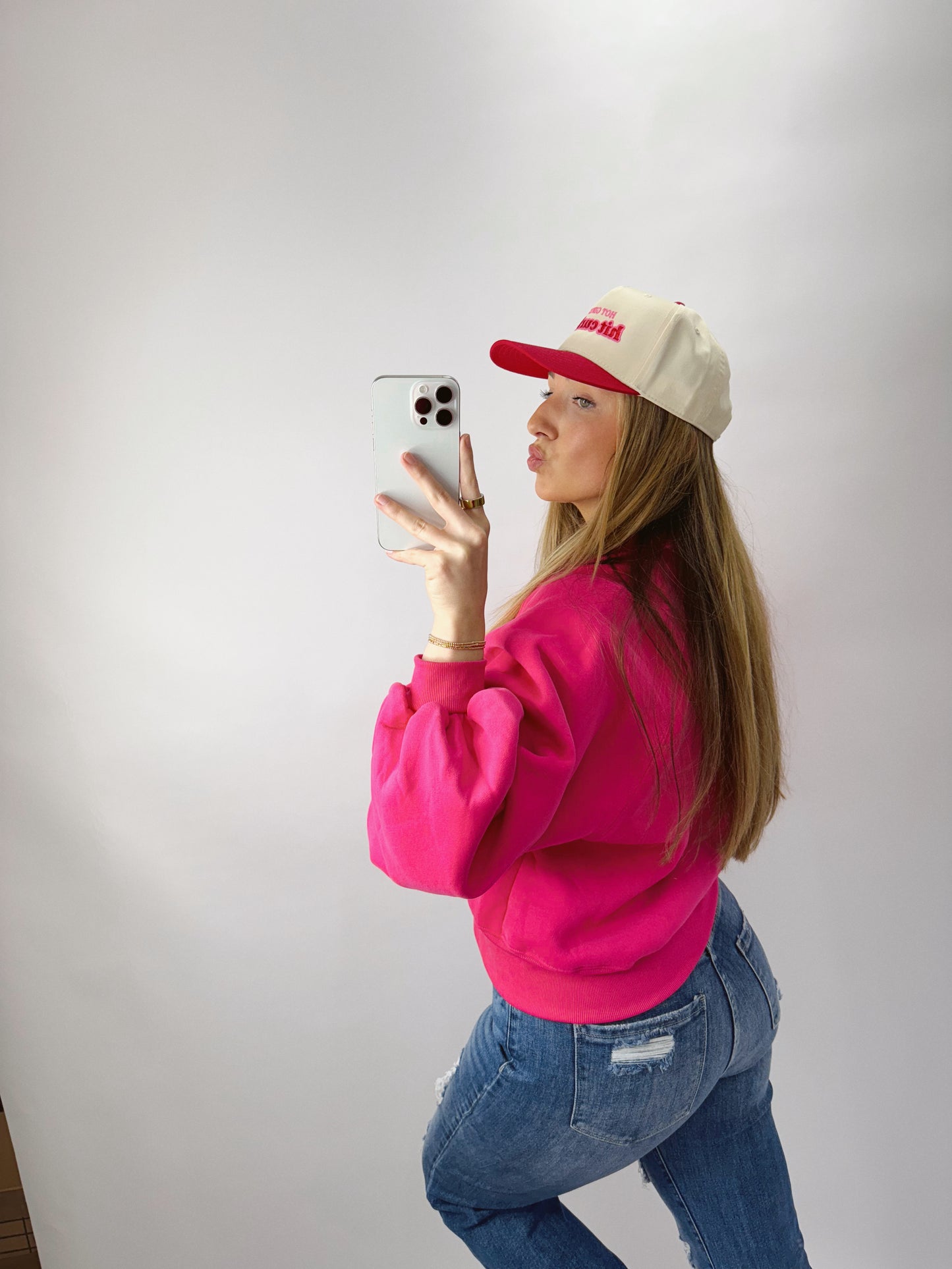 The Paige | Hot Pink Collared Pullover