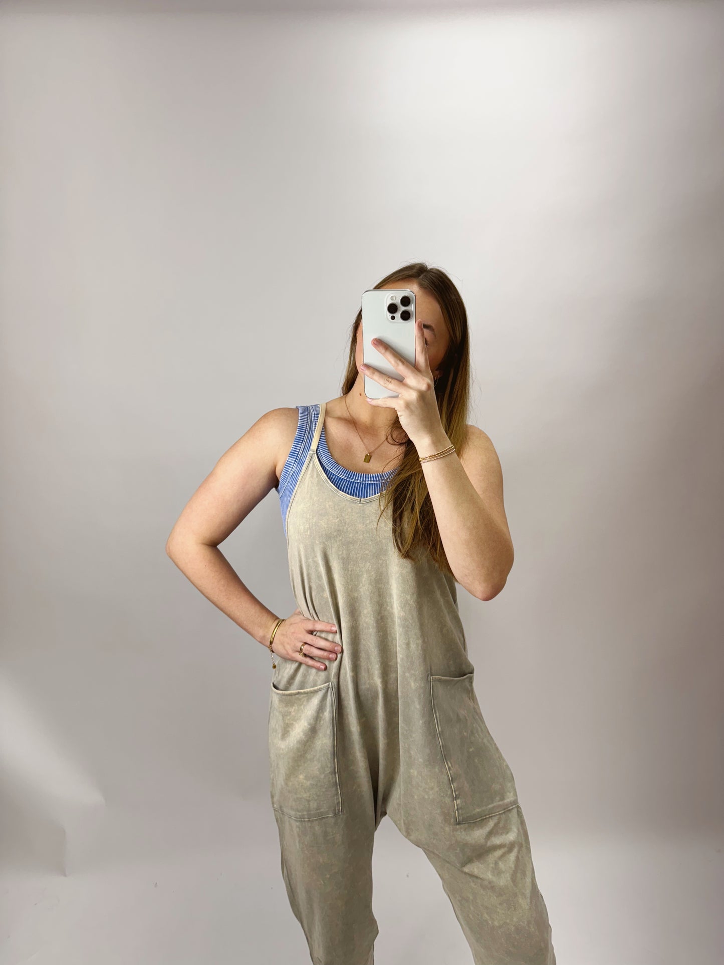 The Rhonda | Stone Wash Oversized Jumpsuit