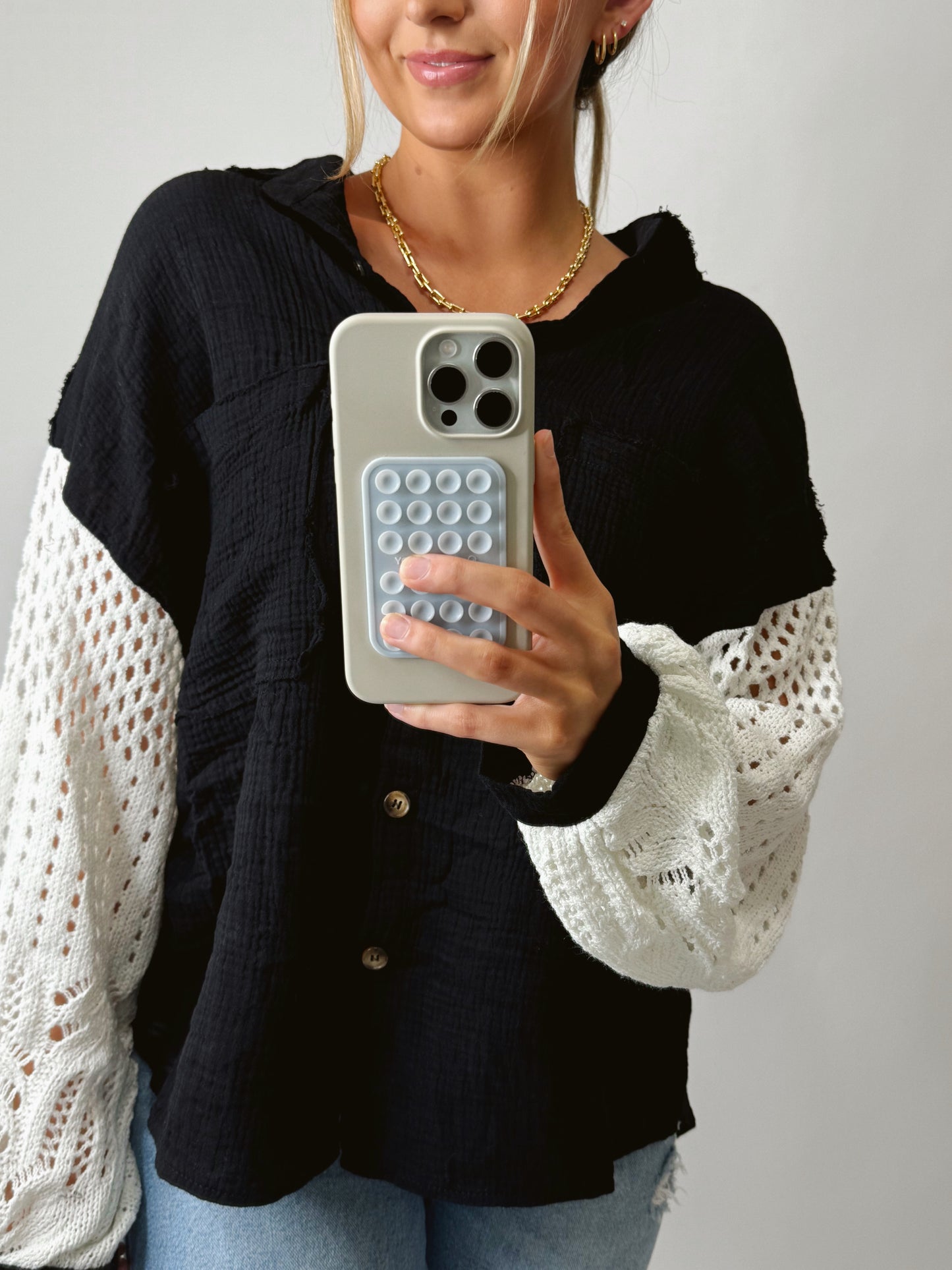 The Charlotte | Crochet Button Up