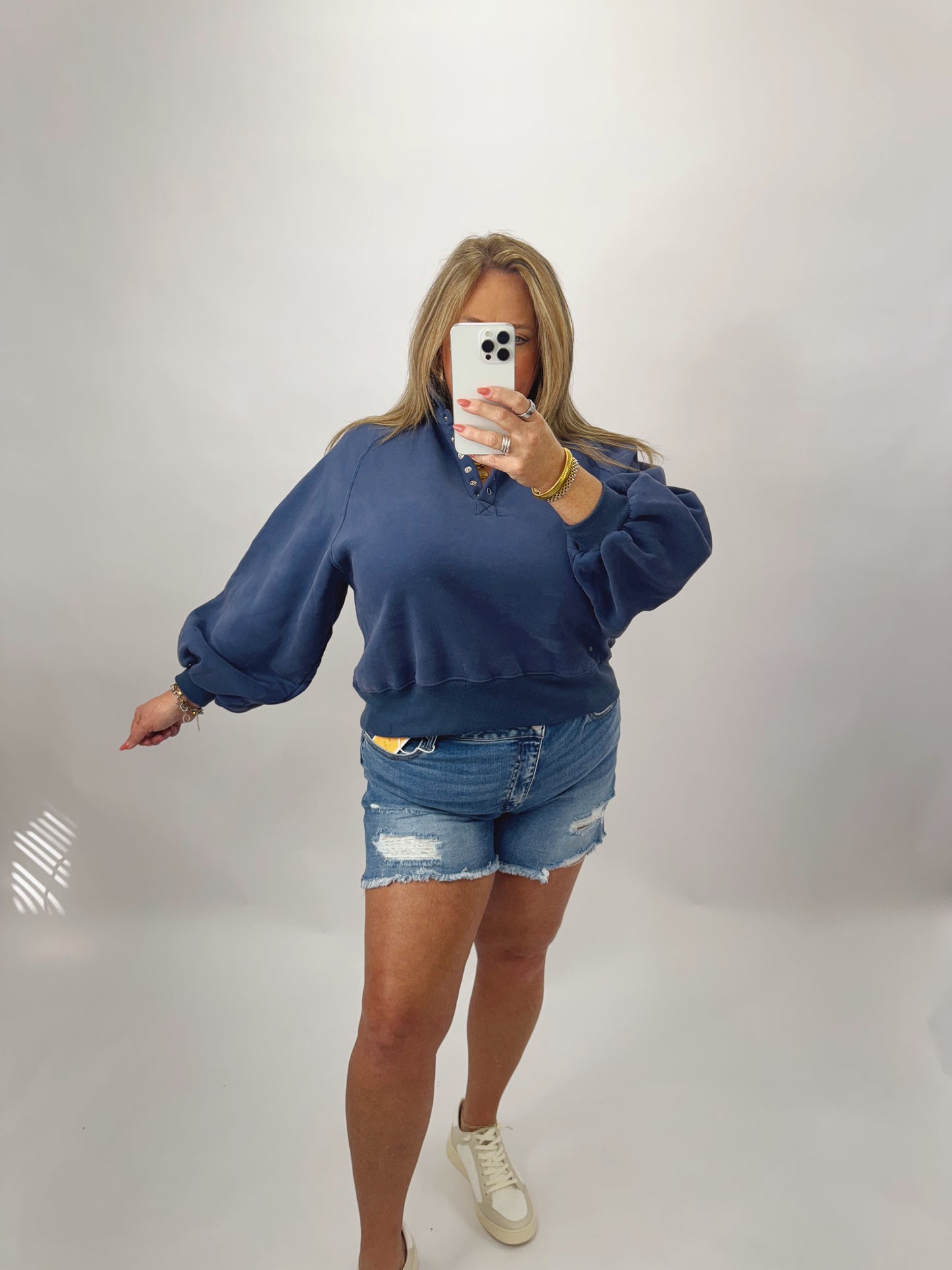 The Paige | Navy Collared Pullover