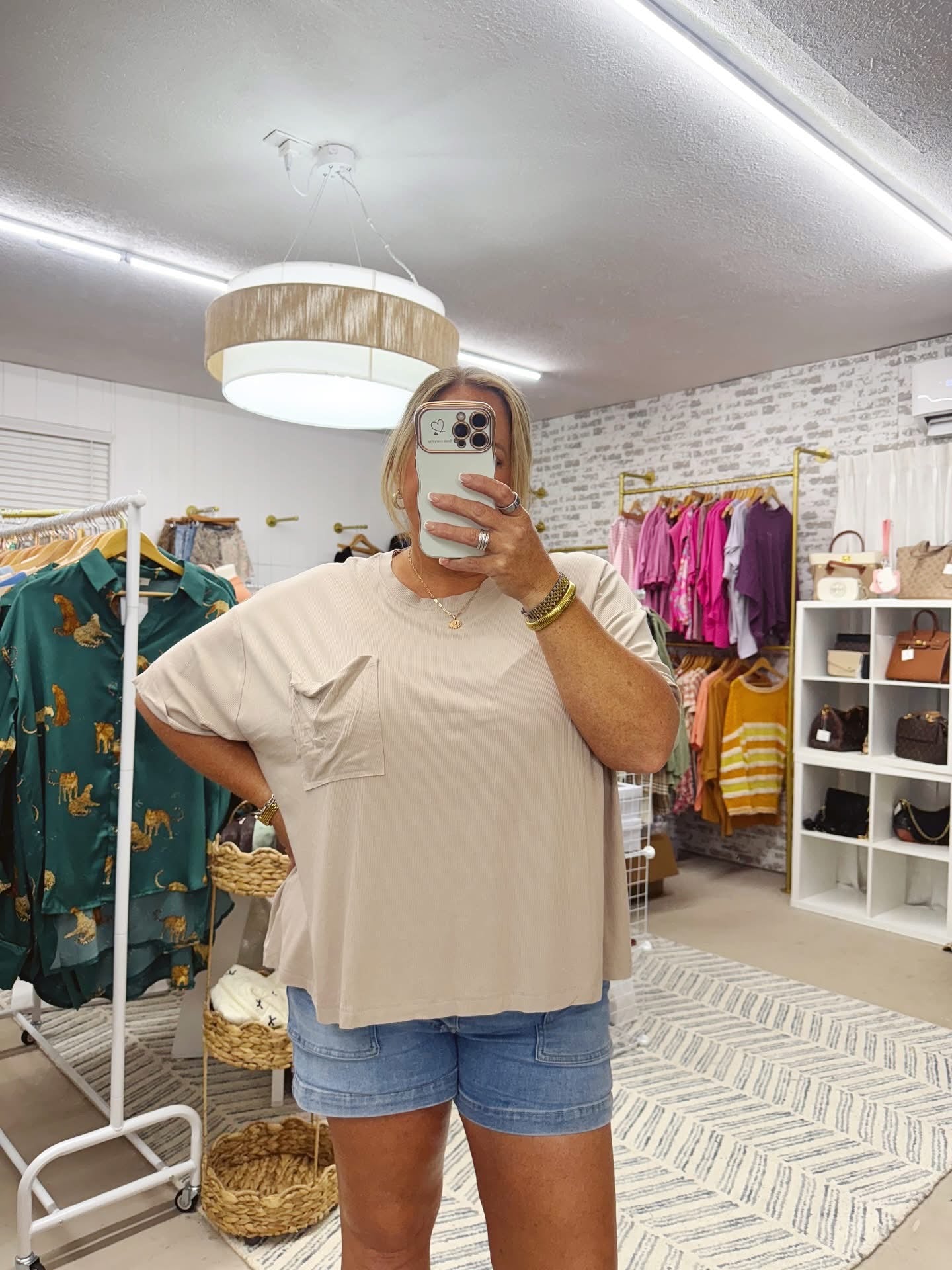 The Scarlett | Tan Slouchy Pocket Tee