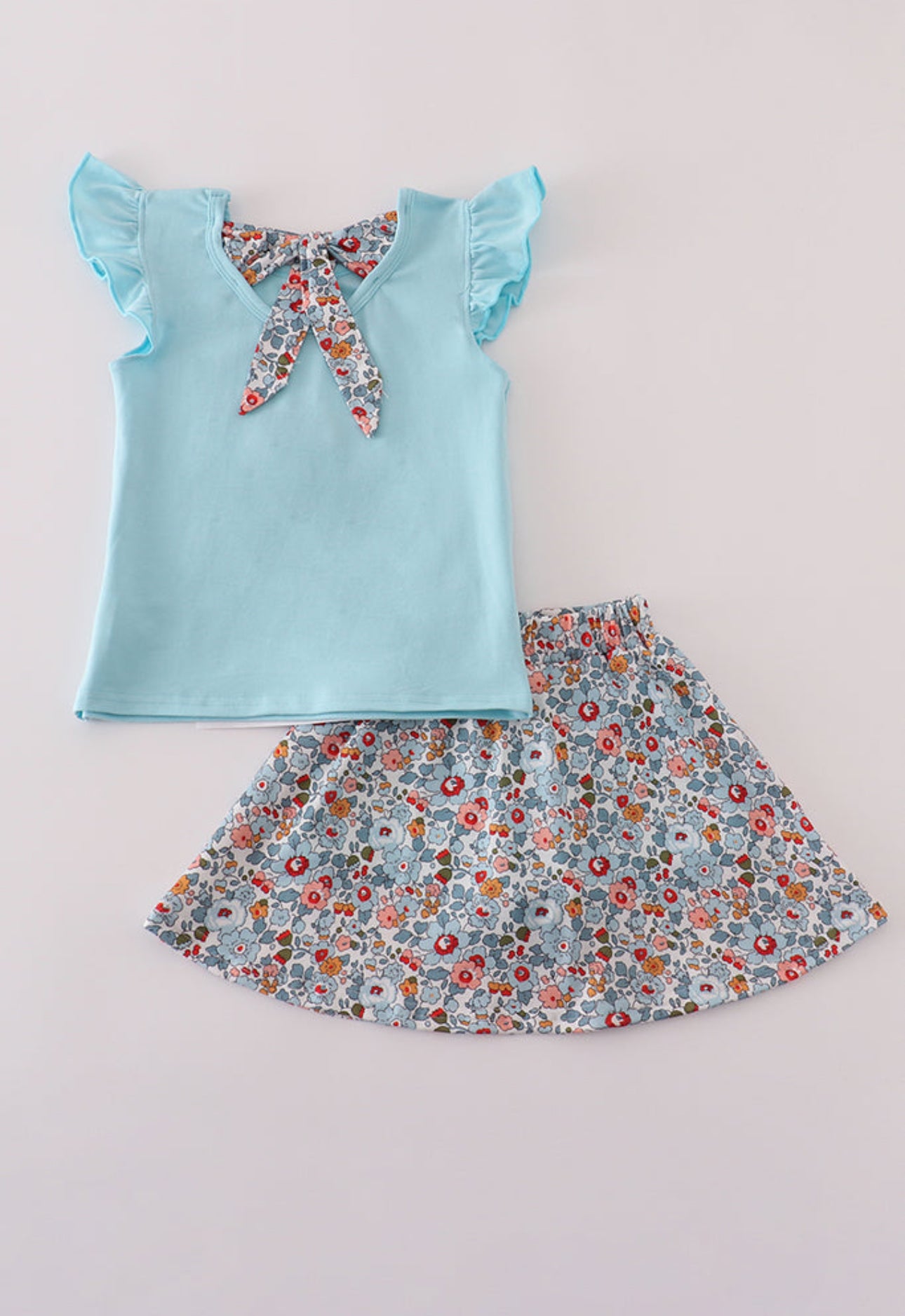 The Claudia | Floral Bow Skorts Set
