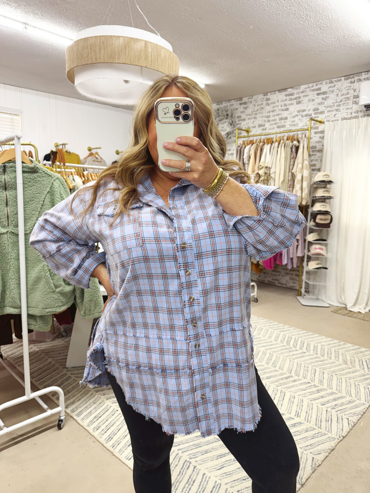The Gretchen | Oversized Periwinkle Lavender Flannel