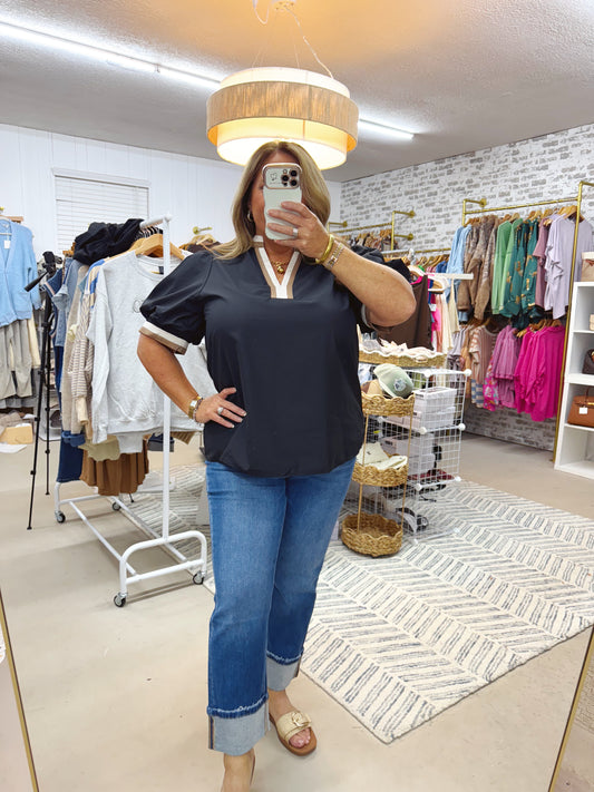 The Katherine | Neutral Trim  Black Top