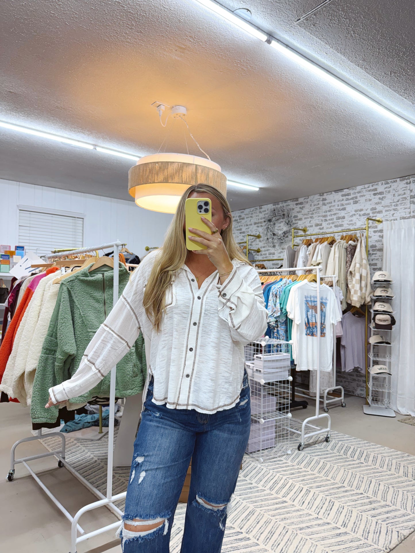 The Kylie | Exposed Seam Button Down