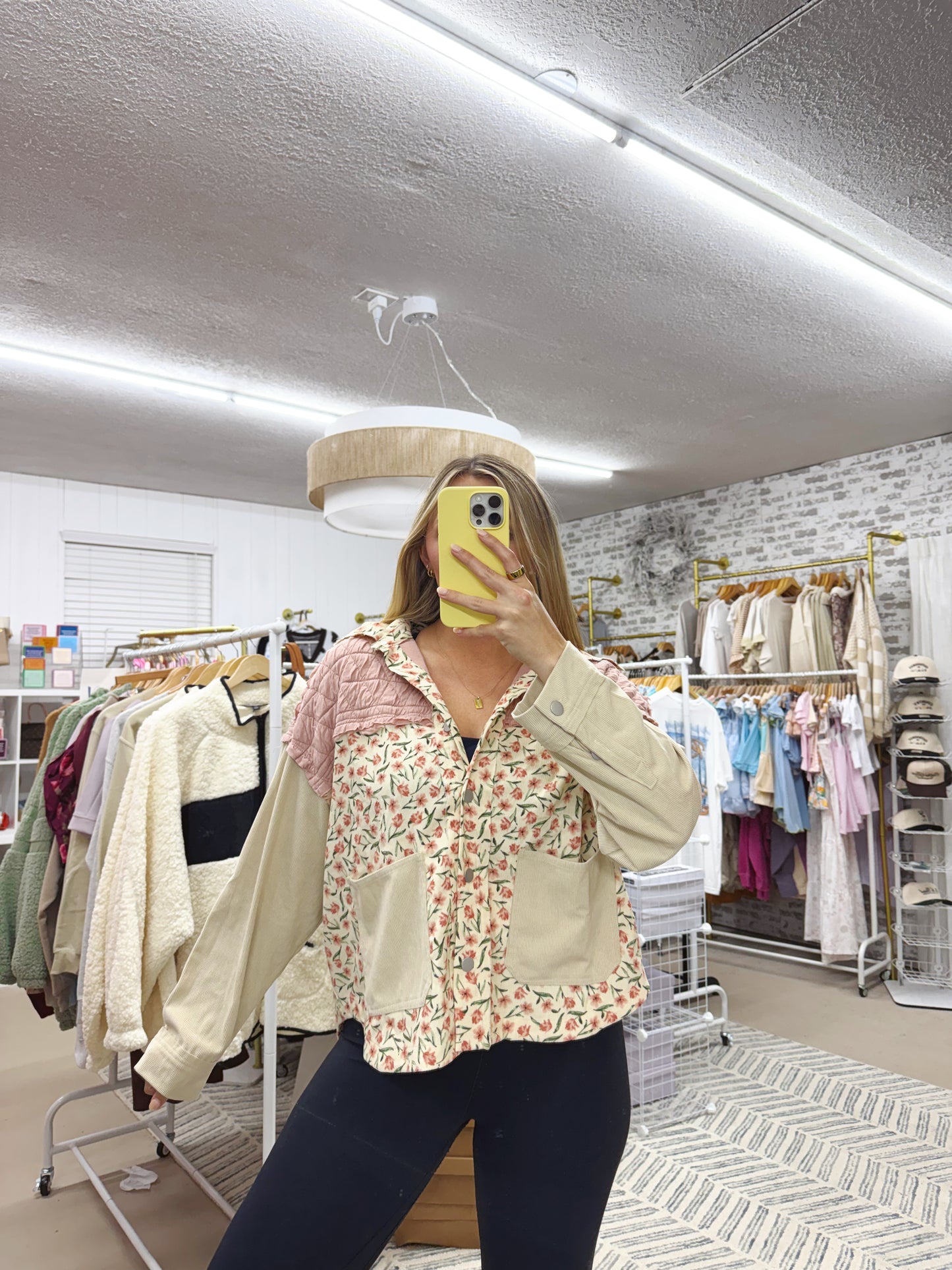 The Beatrice | Pink and Floral Button Shacket