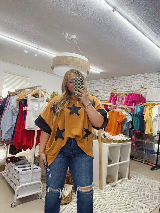 The Tanya | Denim Star Top
