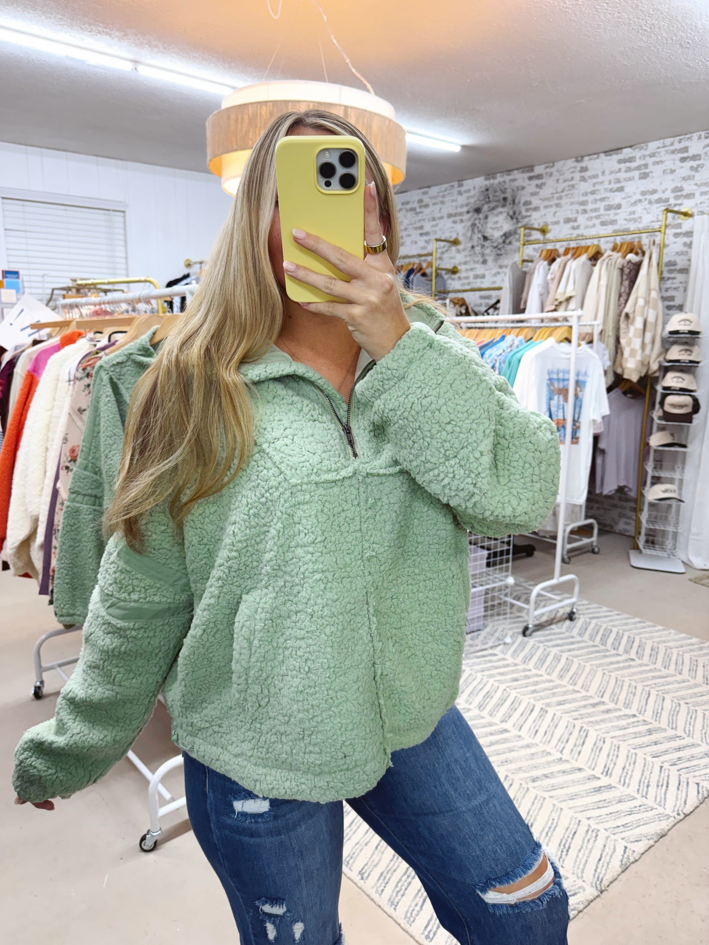 The Jaylene | Sherpa Quarter Zip Pullover