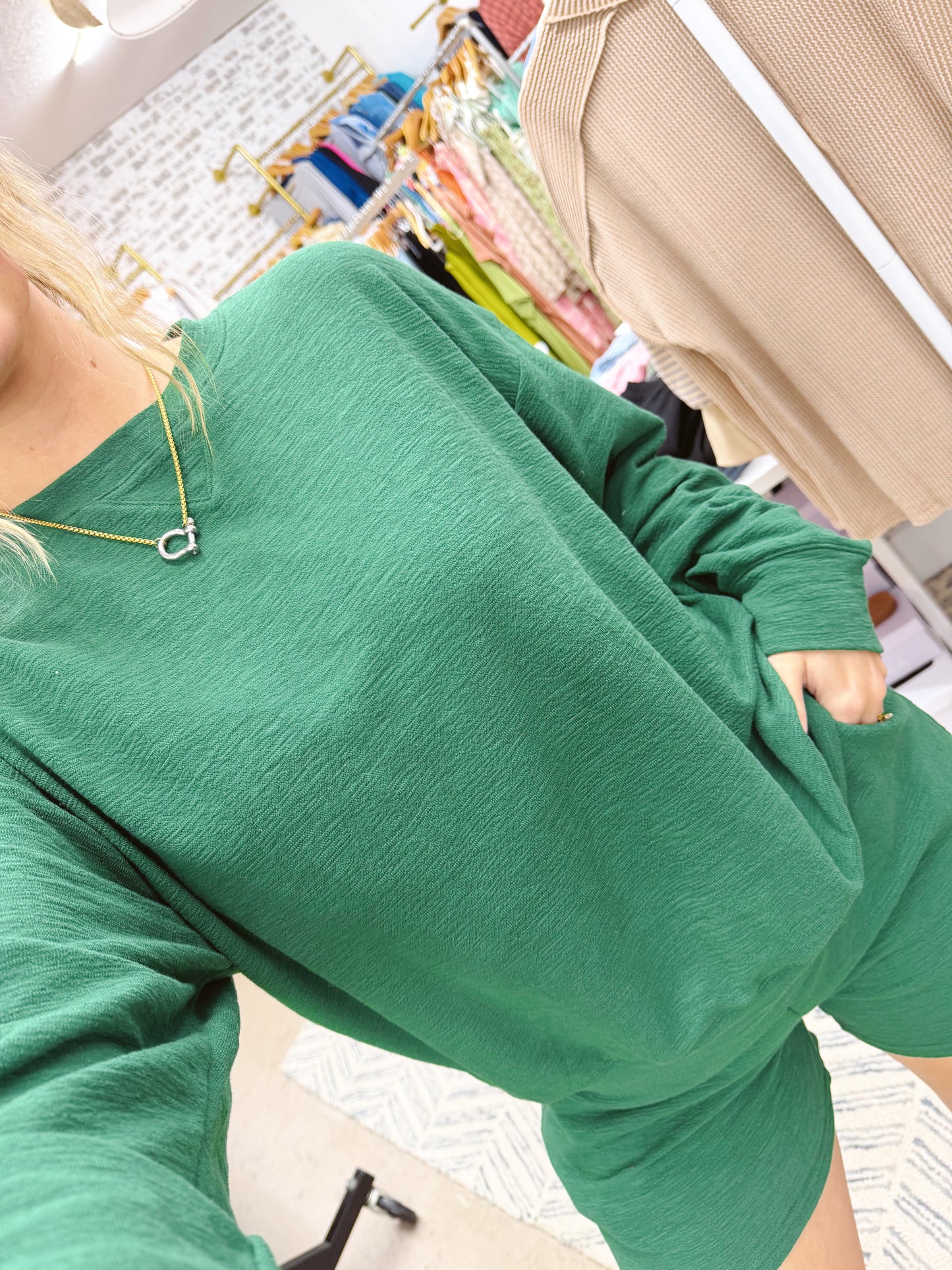 The Perla | Green Shorts Set