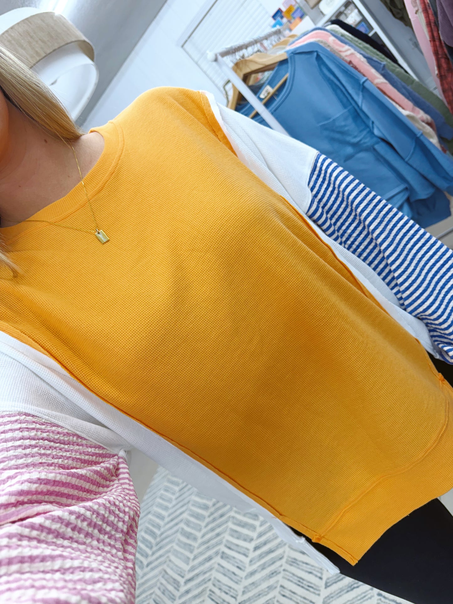 The Brielle | Colorblock Striped Sleeve Top