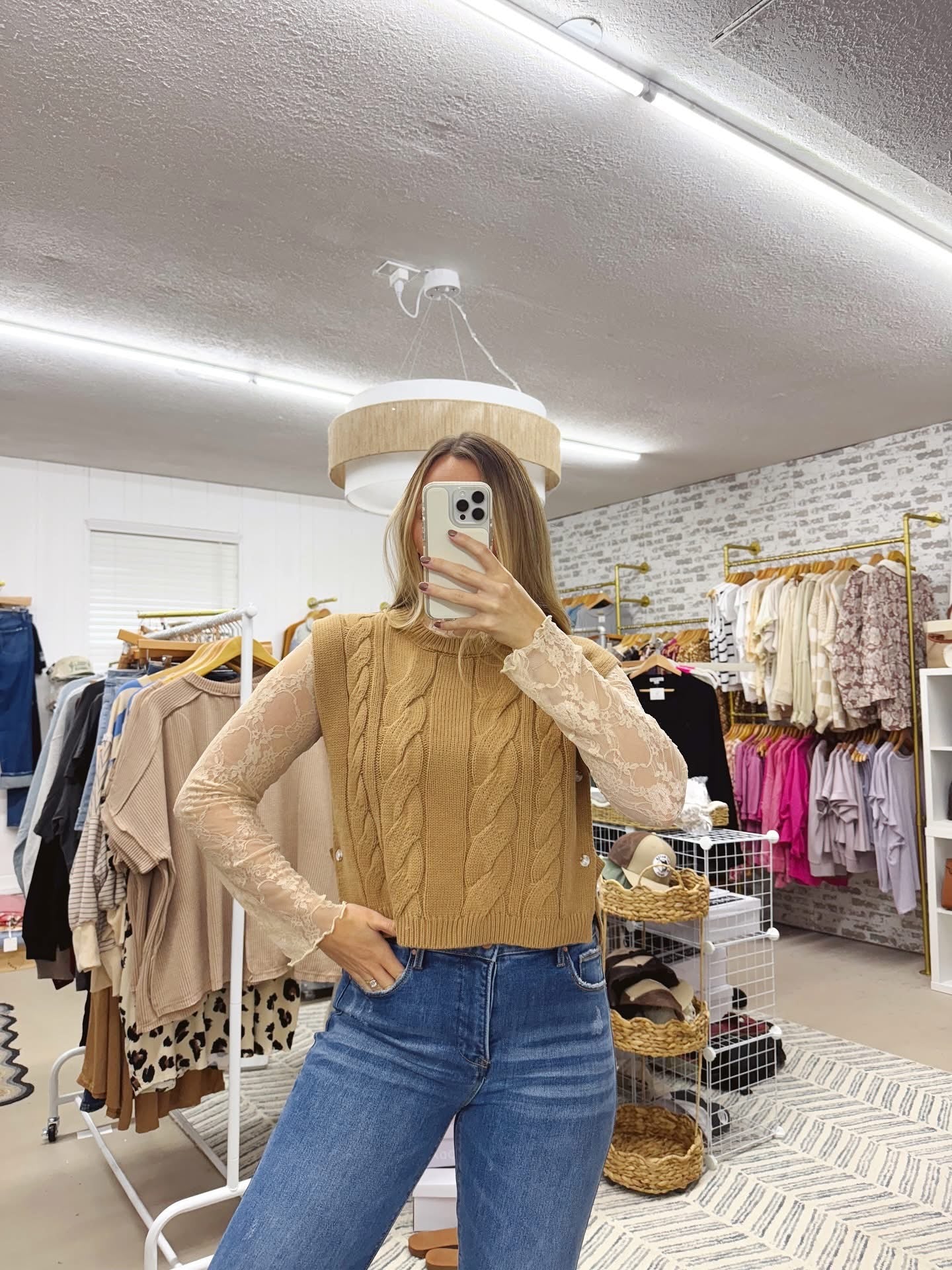 The Lace Floral Print Tops