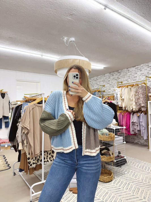 The Oversized Color Block Cardigan