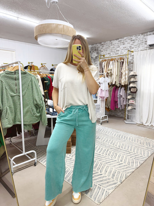 The Everyday Sweatpants | Acid Wash Teal