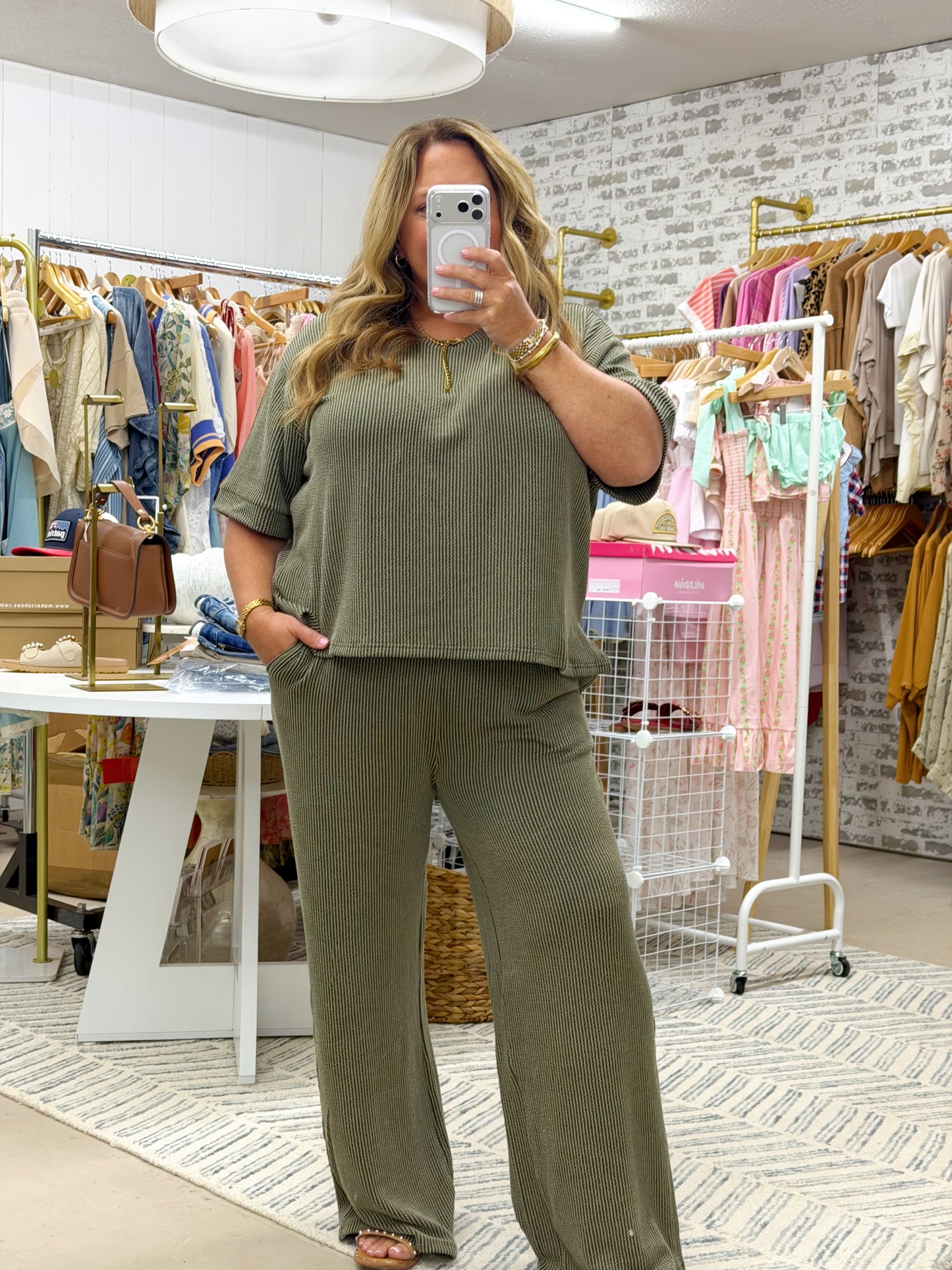The MVP Ribbed Pants Set | Olive