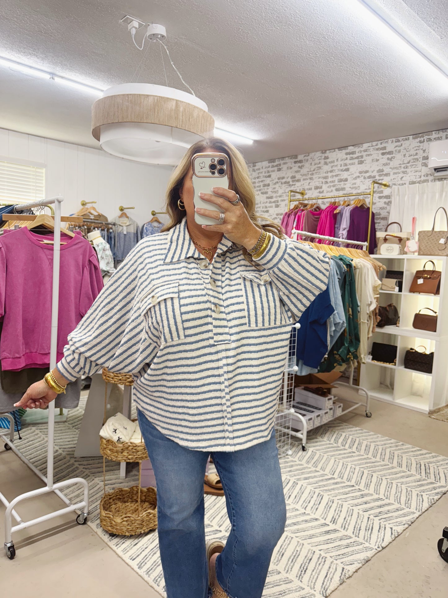 The Sailor | Oversized Blue Stripe top