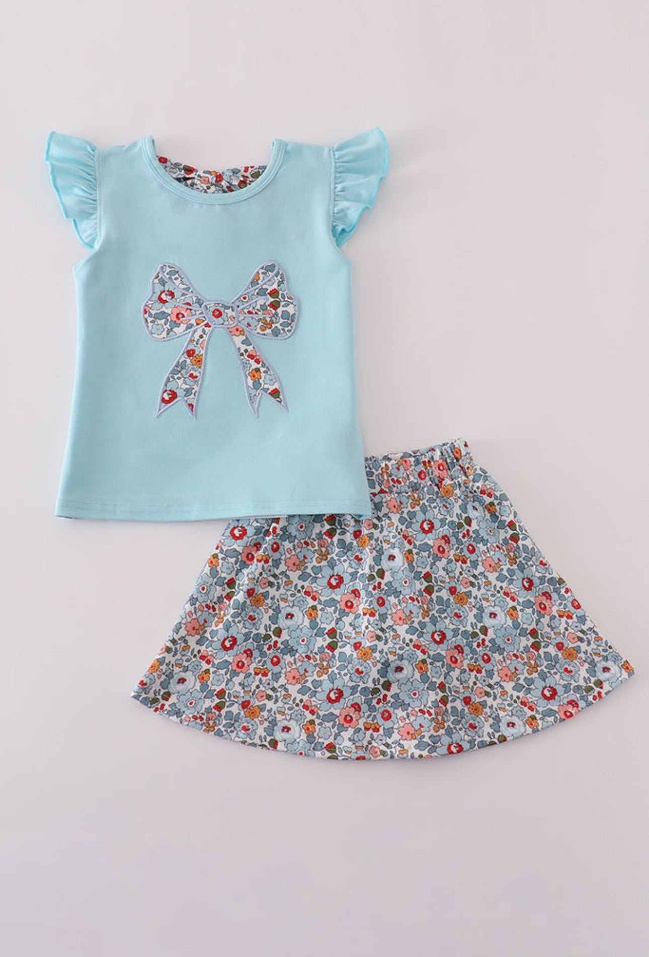 The Claudia | Floral Bow Skorts Set